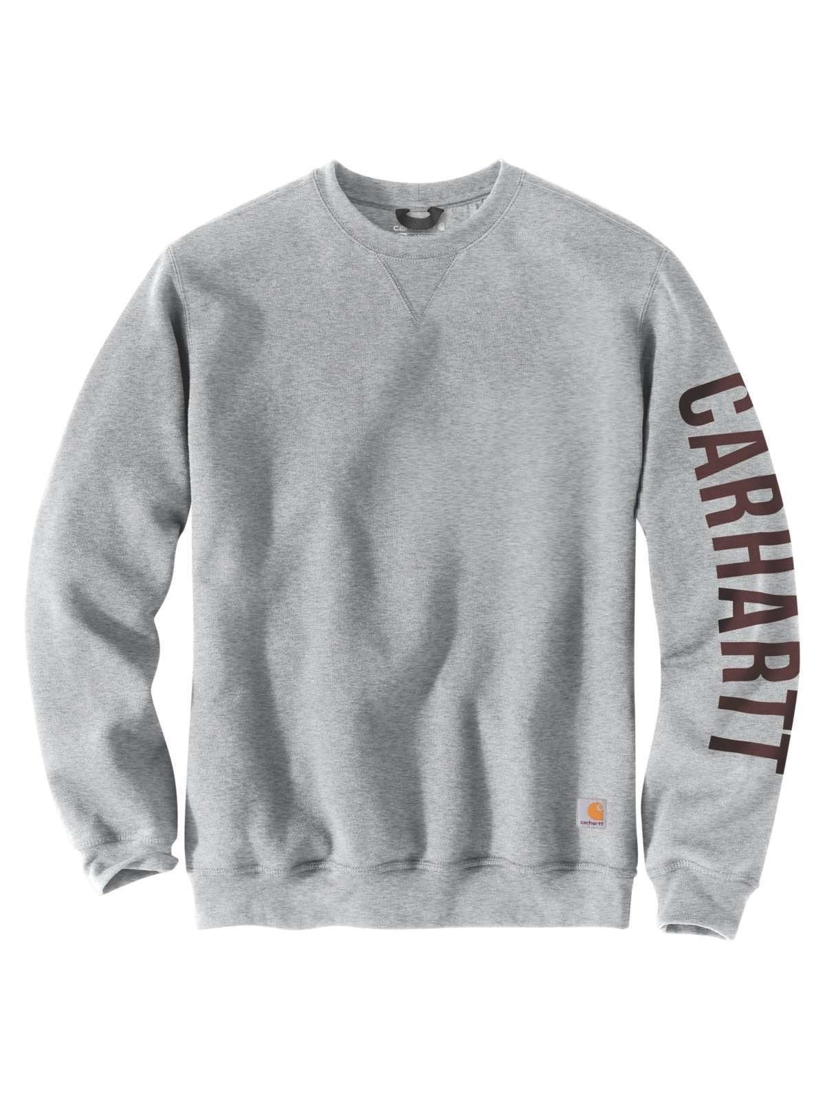 Carhartt Langarmshirt Carhartt Crewneck Graphic Logo Sweatshirt heather grey