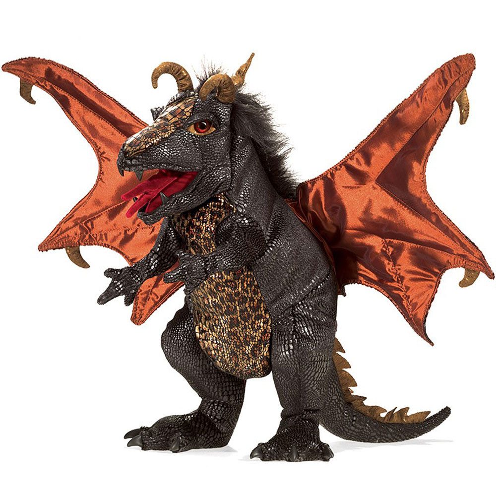 Folkmanis Handpuppen Handpuppe Folkmanis Schwarzer Drachen 3069 (Packung)