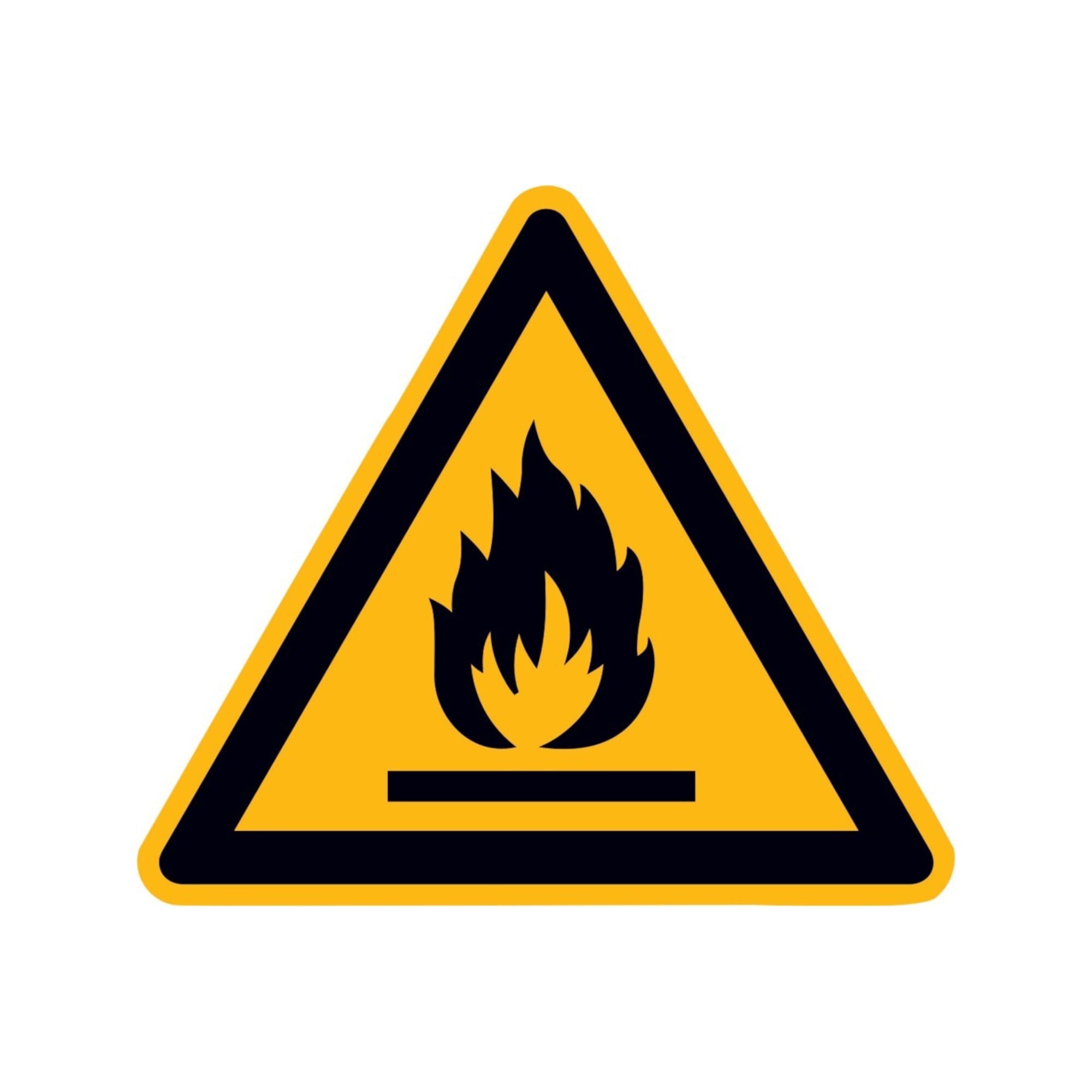 wolk Aufkleber SafetyMarking Warnschild Folie SL 100 mm Warnung vor feuergefährlichen