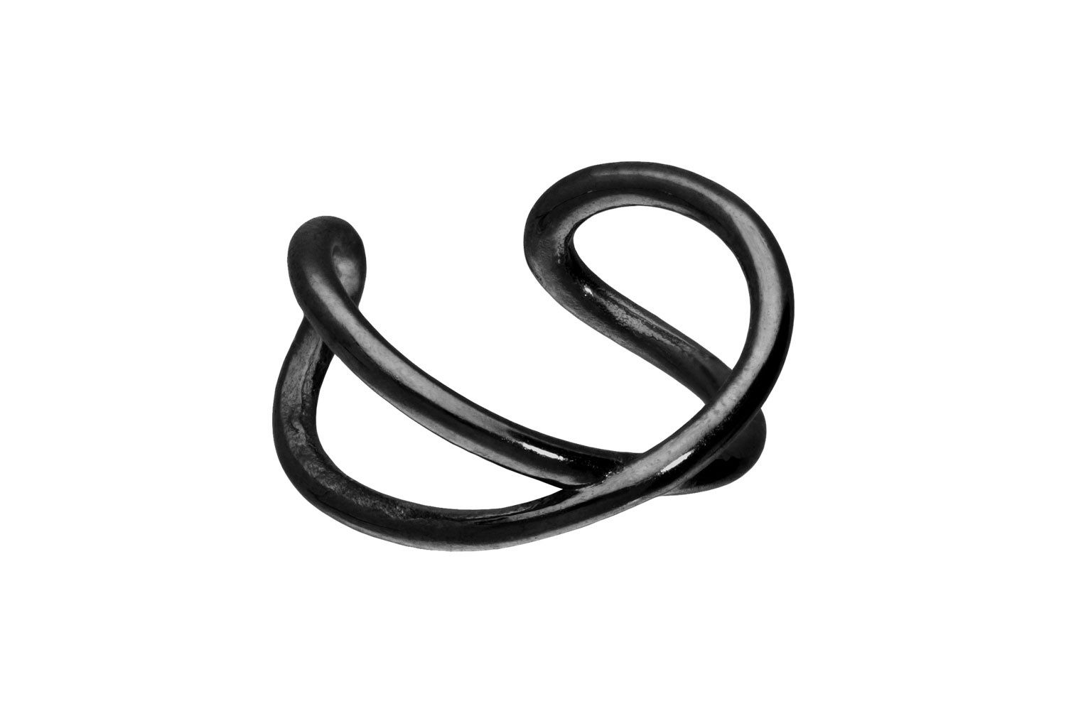 PIERCINGLINE Fake-Spirale Chirurgenstahl Fake Ohrring 2 RINGE ÜBERKREUZT (Fake Piercing-Ringe, 1-tlg)