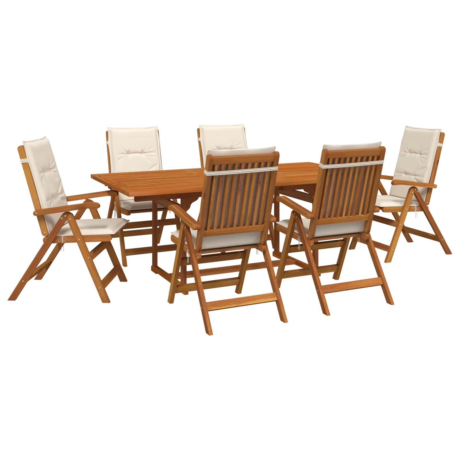 vidaXL Gartenlounge-Set 7-teiliges Garten Essset Natur Massivholz