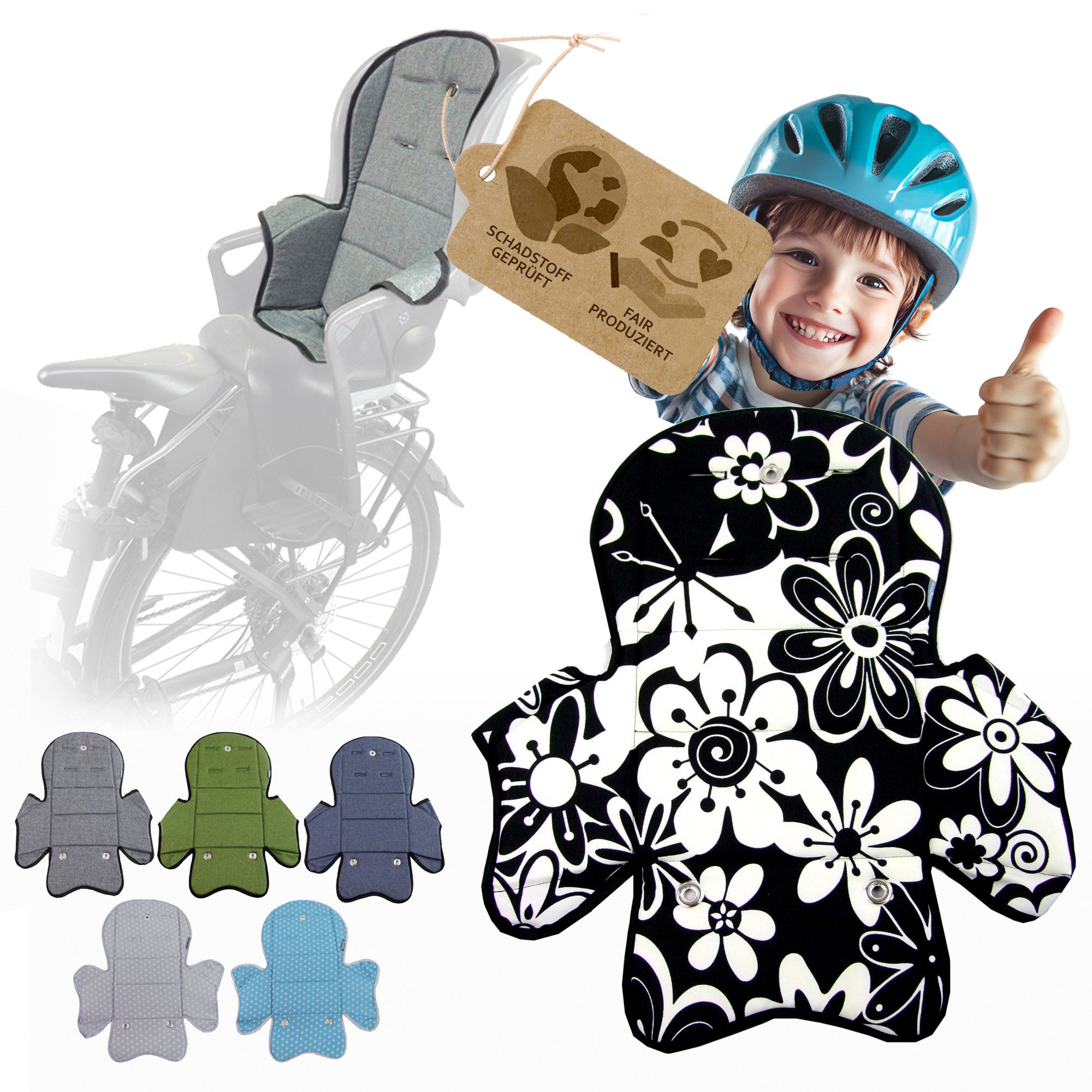 Fahrradkindersitz Ersatzbezug Sitzkissen für Fahrradsitz kompatibel mit Römer Jockey M5