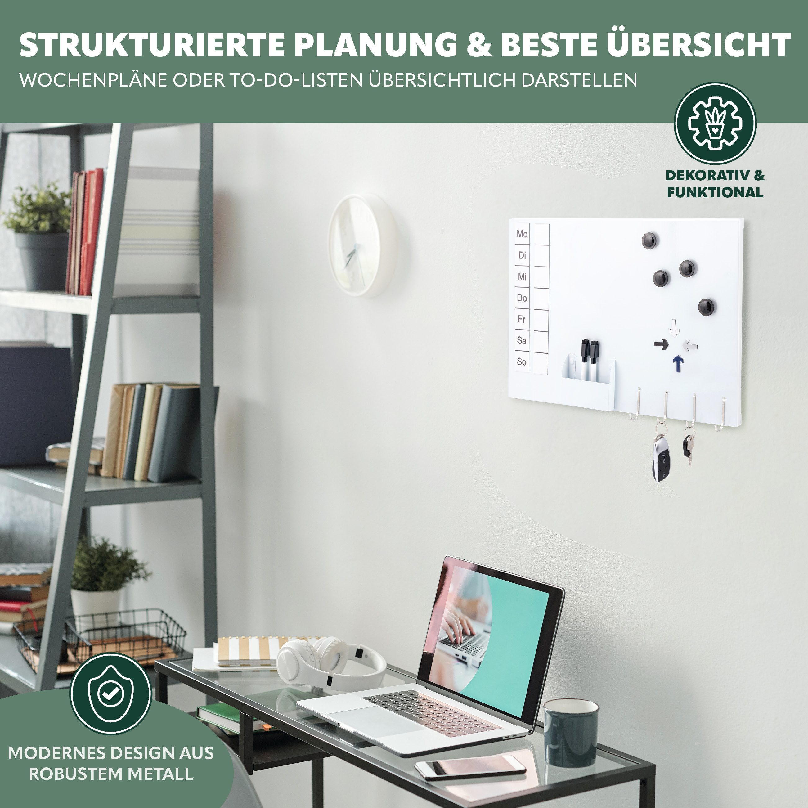 bremermann Magnettafel aus Metall, beschreibbar, viel Zubehör, (1-tlg)