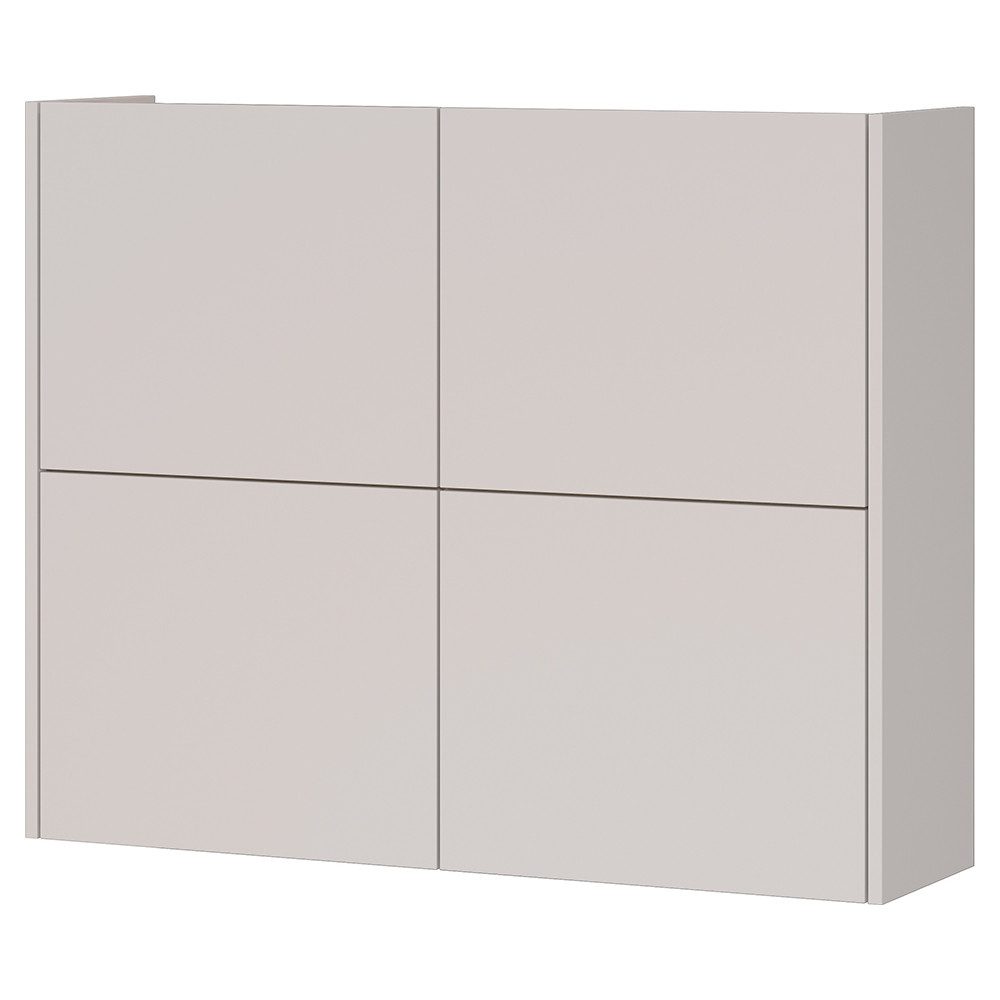 Lomadox Garderoben-Set BAIANO-01, (Spar-Set, 4-St., Garderobenspiegel Schuhschrank Garderobenpaneele), in beige und Eiche, grifflos, Push-to-Open