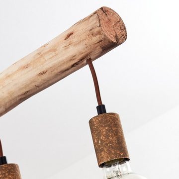 hofstein Pendelleuchte »Aprica« Hängelampe aus Metall/Holz in Rost/Braun, ohne Leuchtmittel, 5xE27, moderne