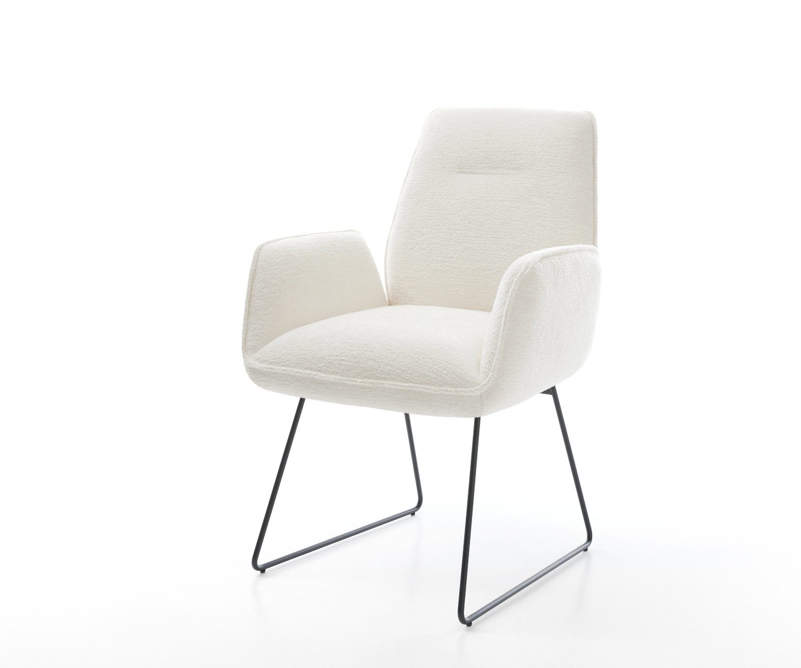 DELIFE Polsterstuhl Zoa-Flex, Kufengestell Schwarz Bouclé günstig online kaufen