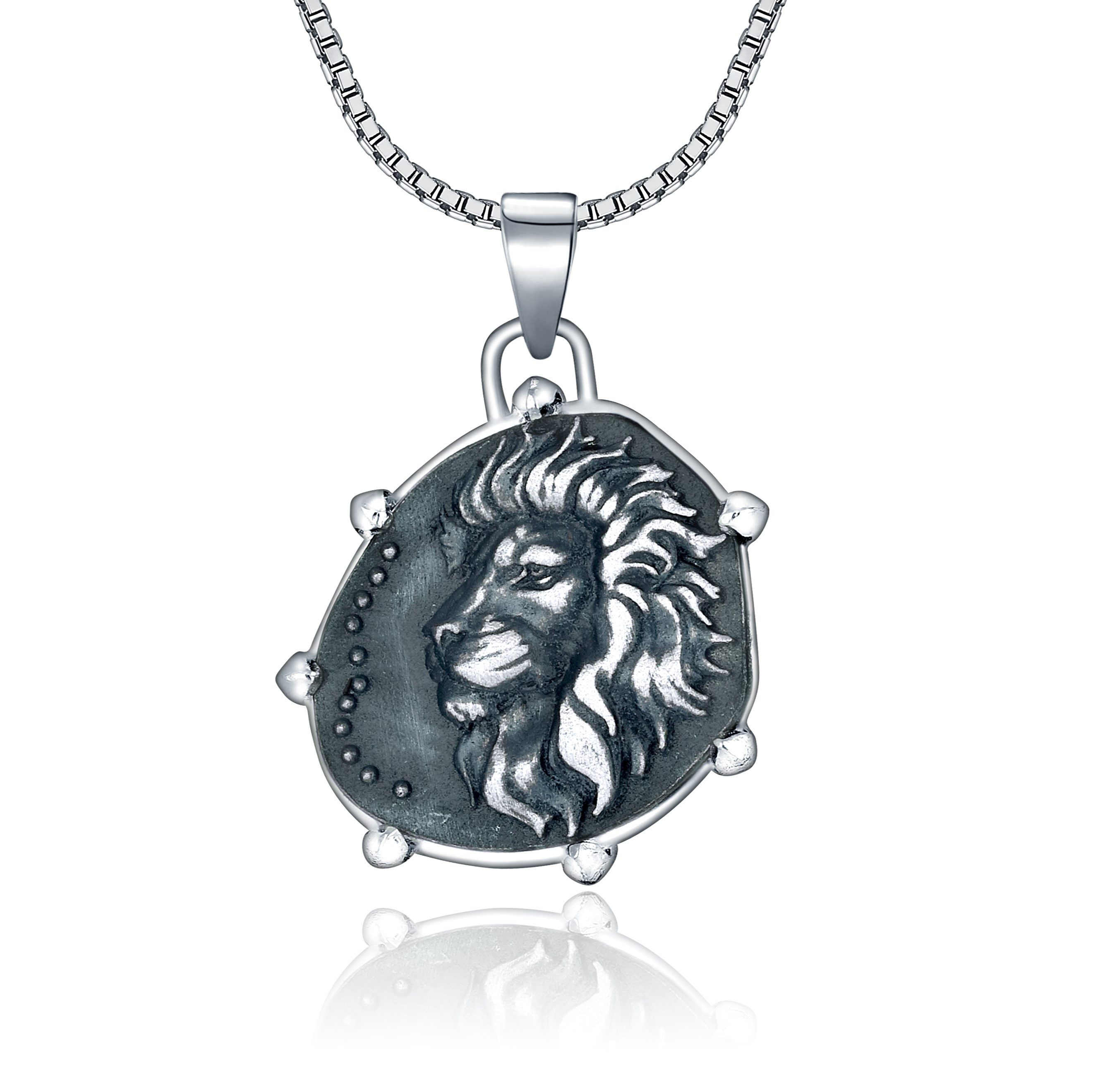 NAHLE Kette mit Anhänger Silber Löwe mit Silberkette Löwen Sternzeichen (2- günstig online kaufen