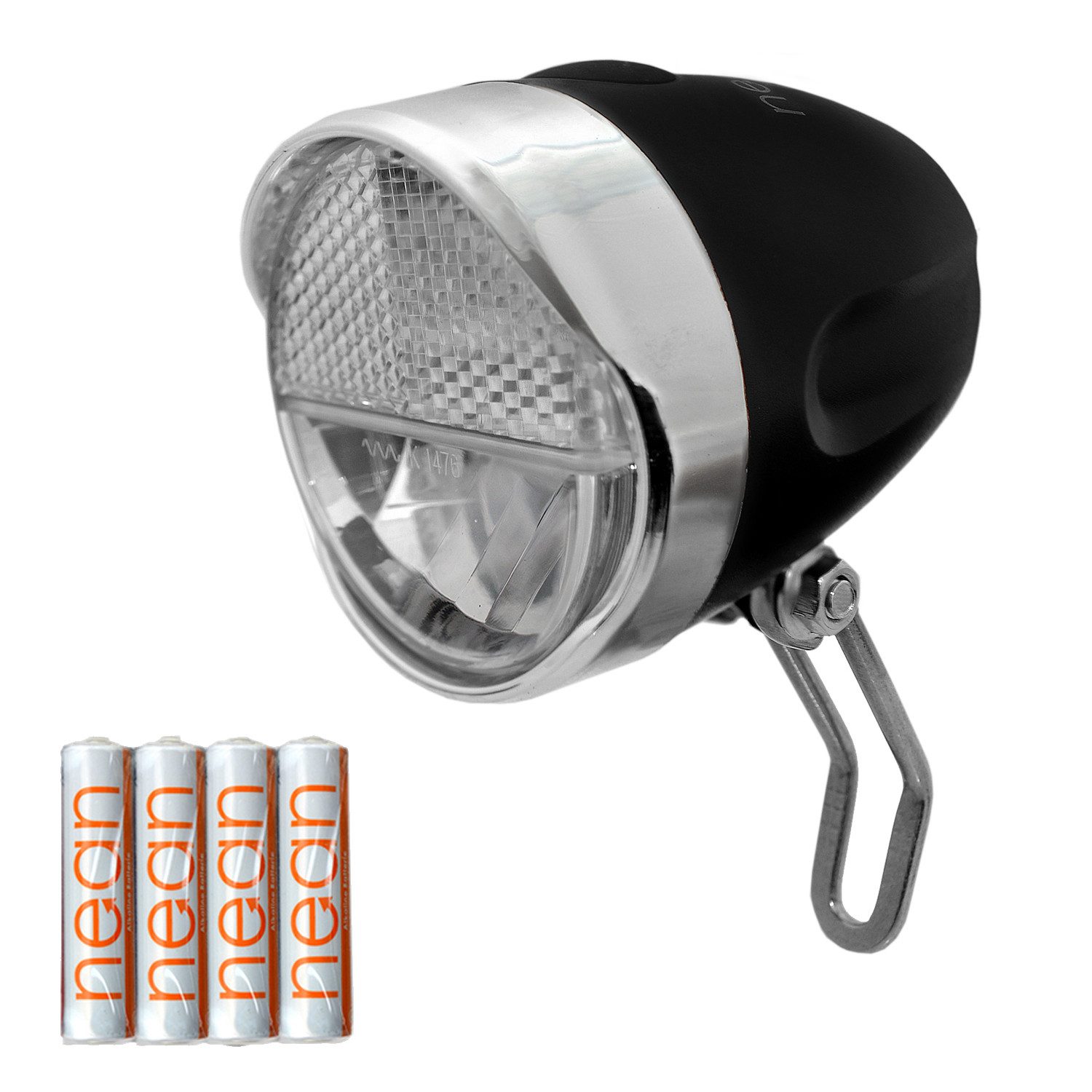 nean Fahrrad-Frontlicht Batterie, LED, Dynamo, Frontleuchte, Reflektor, StVZO-zugelassen, 30 LUX