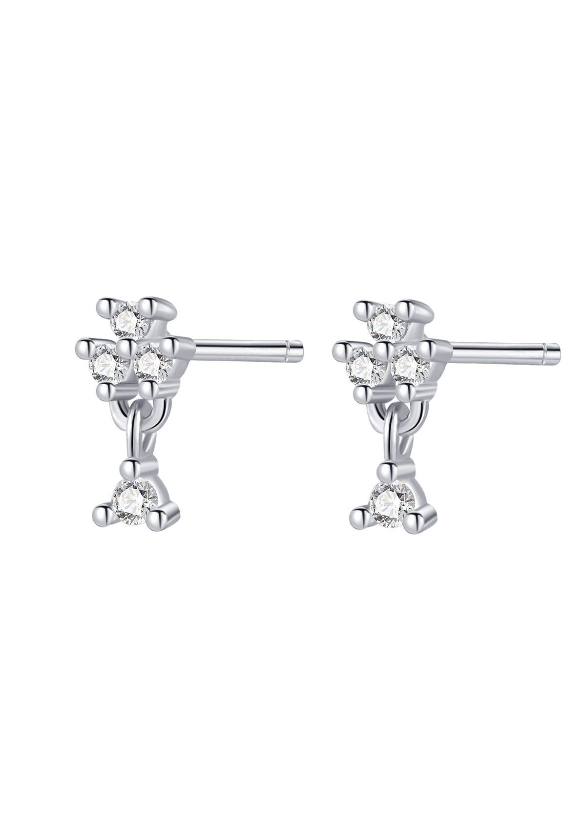 Paar Ohrstecker Blumen, 925 Silber Ohrstecker Damen