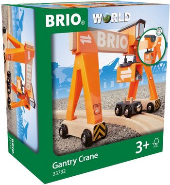 BRIO® Spielzeugeisenbahn-Erweiterung BRIO® WORLD, Container-Verladekran, FSC®- schützt Wald - weltweit