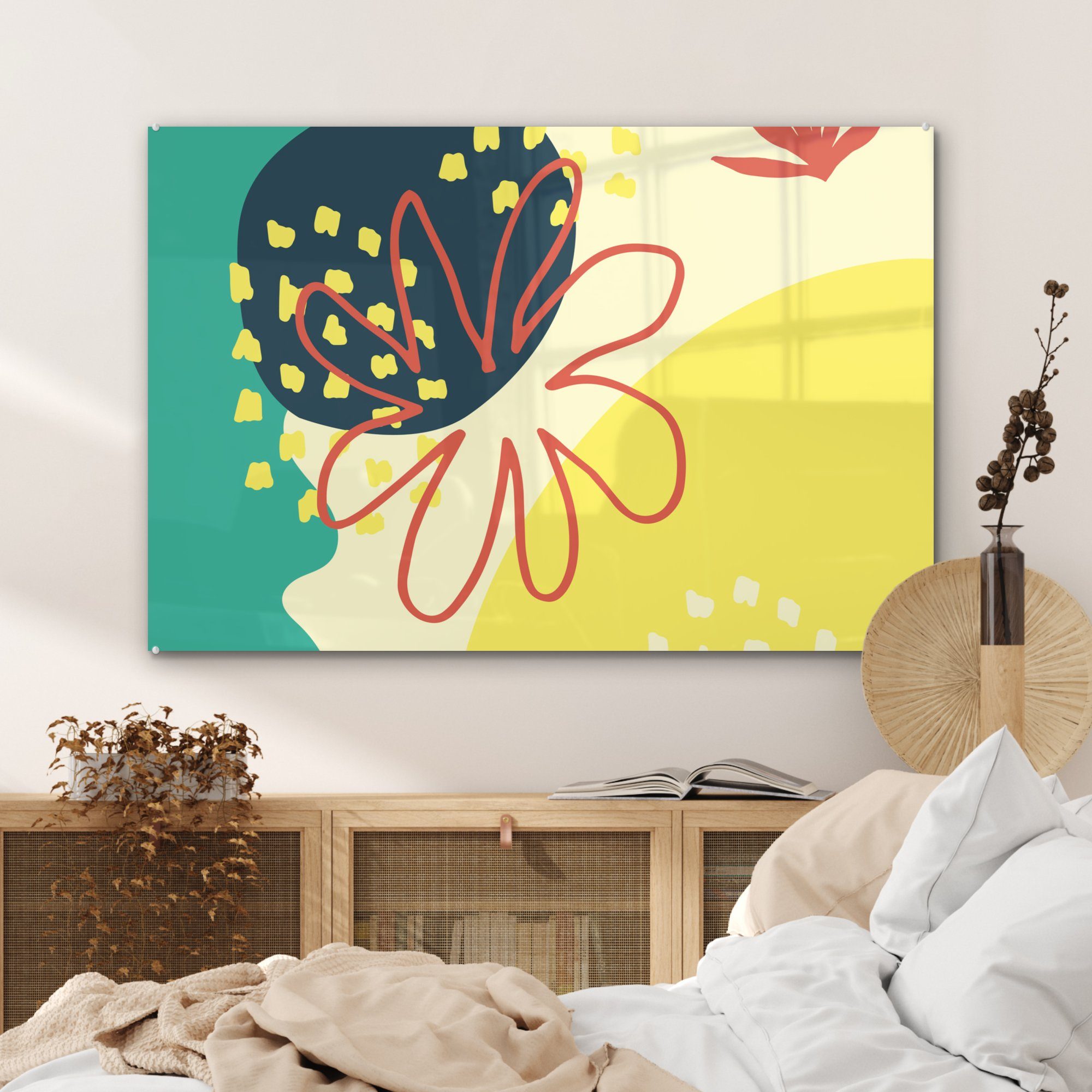 (1 - Acrylglasbild MuchoWow Wohnzimmer Schlafzimmer Acrylglasbilder St), - & Blume Sommer Pastell,