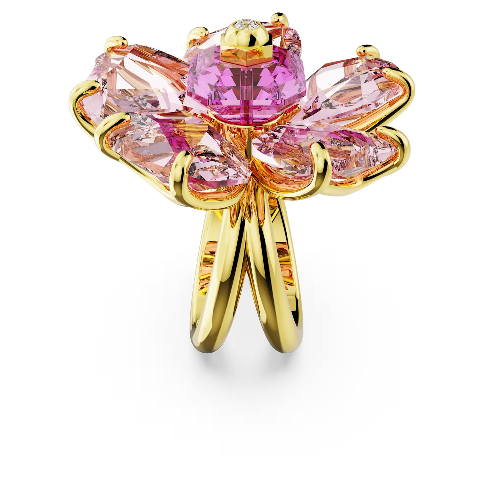 Swarovski Fingerring Swarovski 5657281 Florere Cocktailring, Blume, Rosa, Größe 58 (kein Set, 1-tlg)