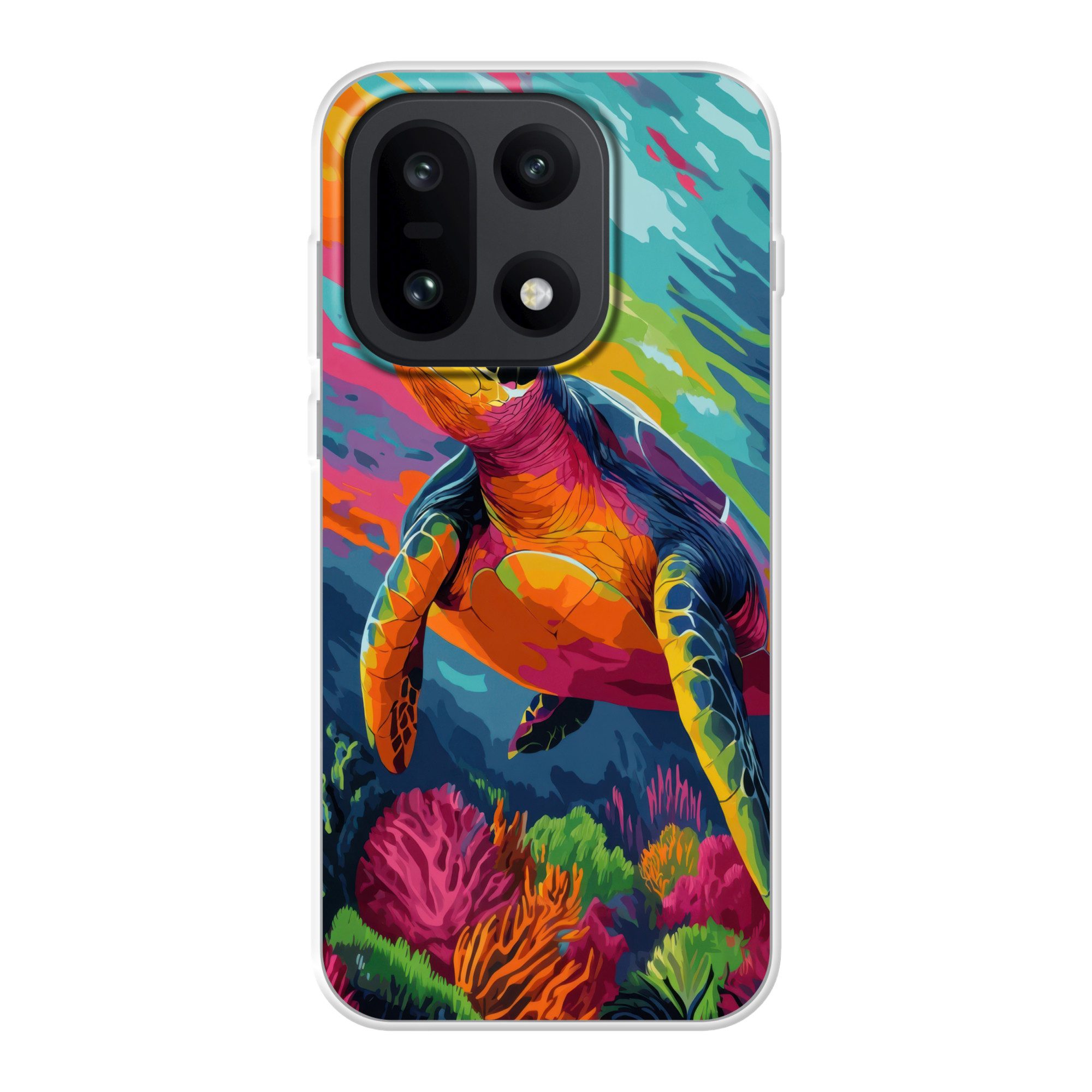MuchoWow Handyhülle für OnePlus 15 Koralle - Schildkröte - Abstrakt - Wasser, Phone Case, Silikon, Schutzhülle Dünn