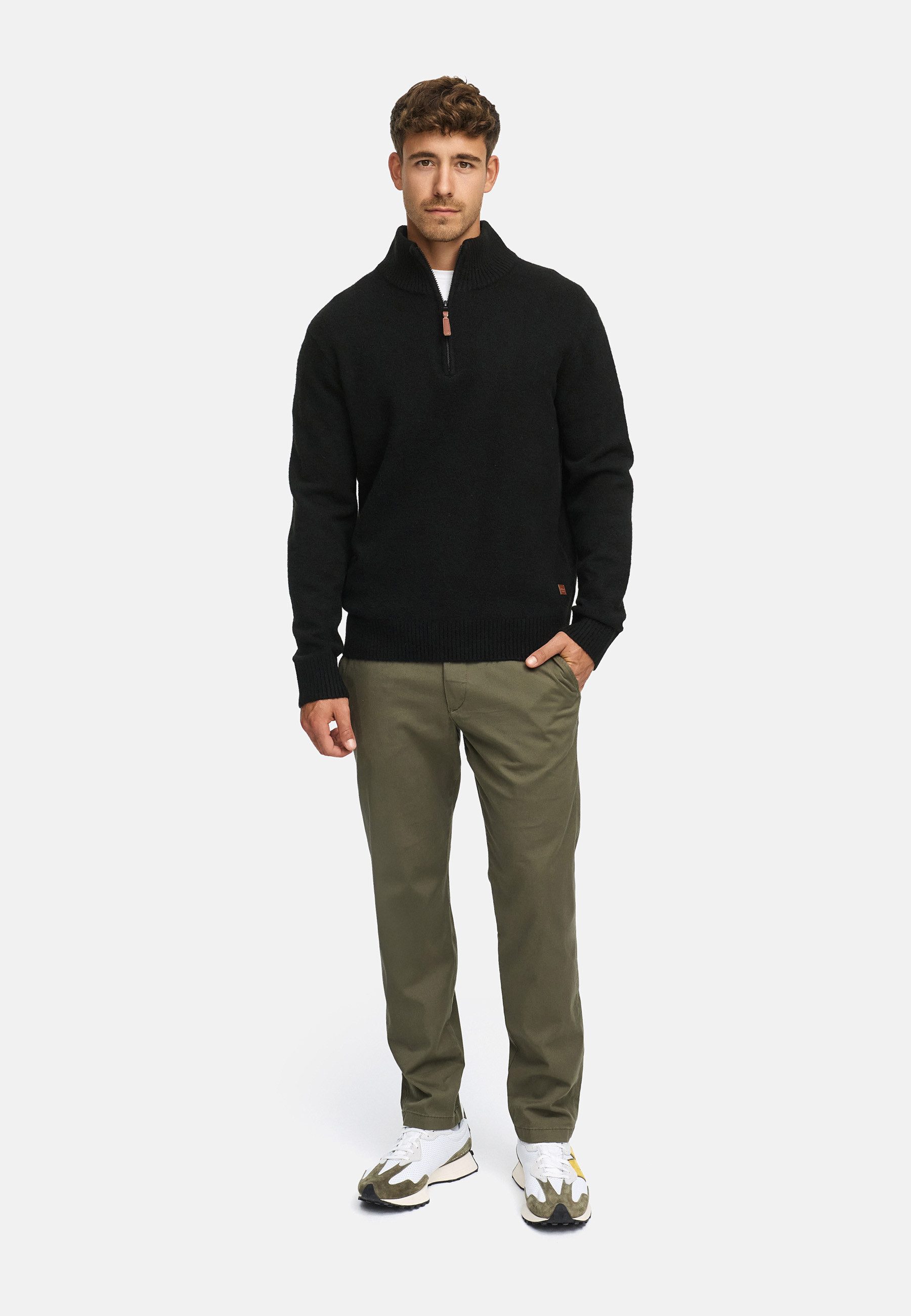 Indicode Strickpullover Herren INTrax Half Pullover Herrenpullover Bequemer Strickpullover