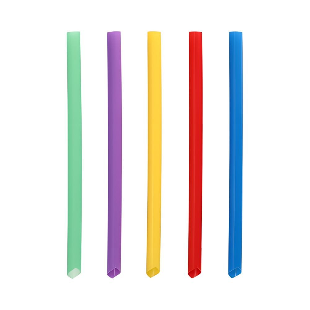 PAPSTAR Trinkhalme 200 x Mehrweg-Bubble Tea Halme PP Ø 12 mm 20 cm bunt einseitig spitz