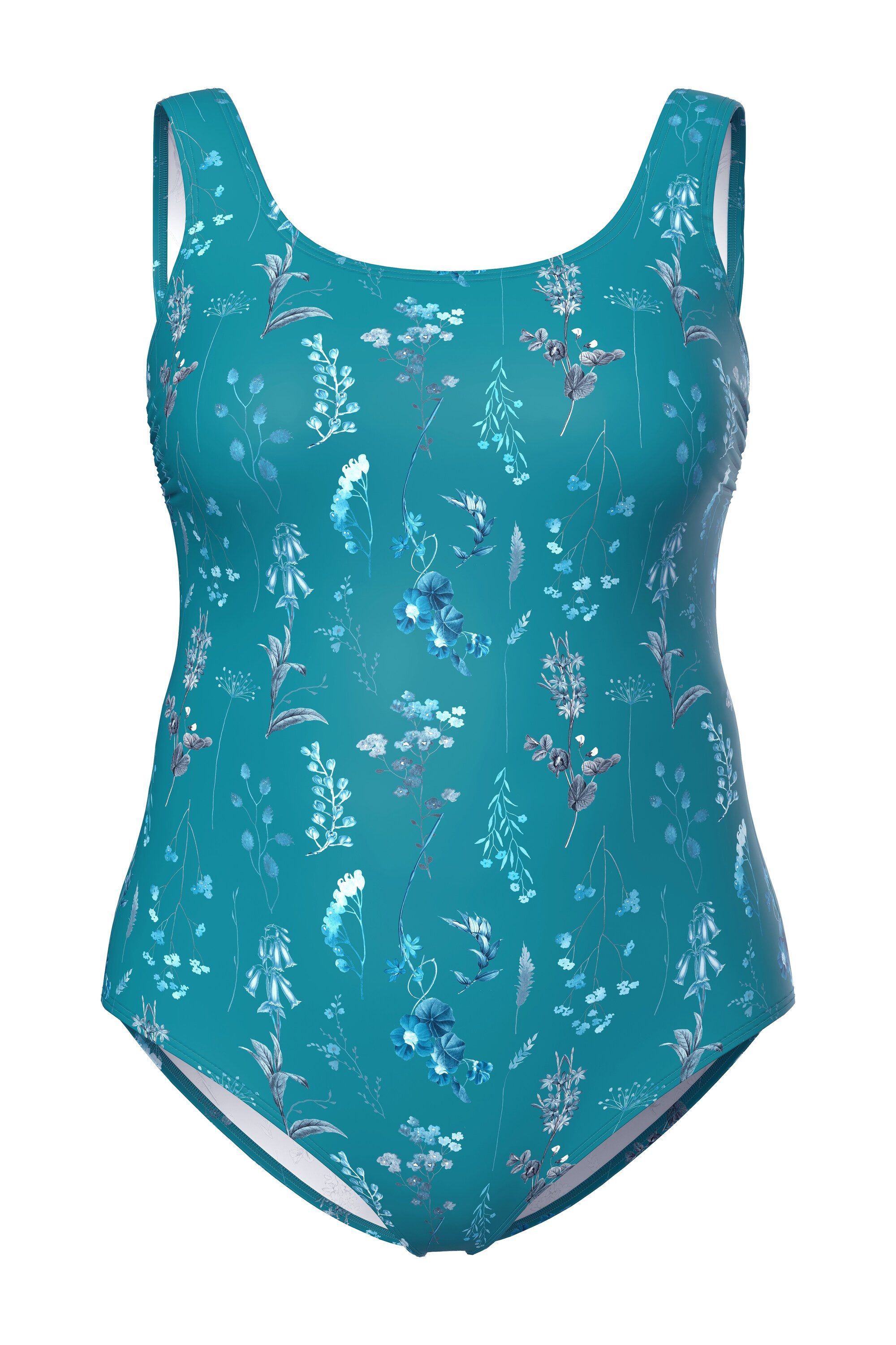 Ulla Popken Badeanzug Badeanzug Blüten ohne Softcups Rundhals günstig online kaufen