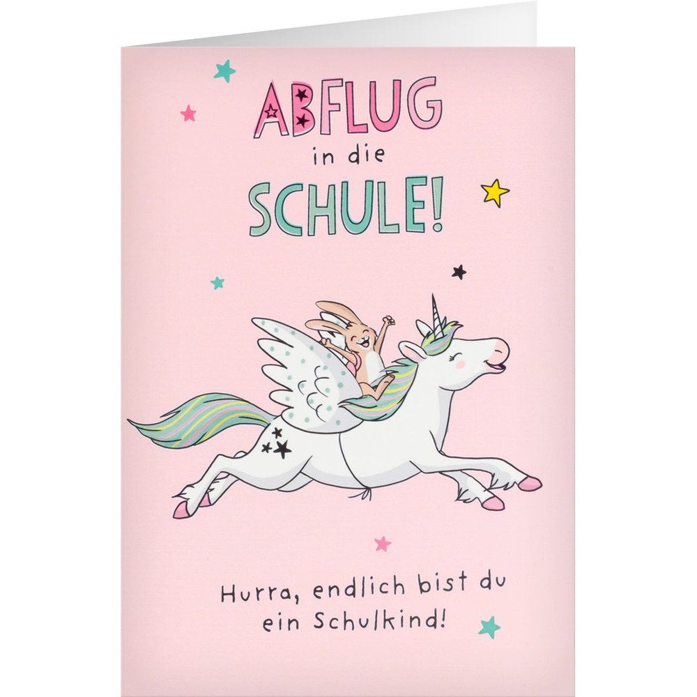 Sheepworld Glückwunschkarte Schulanfangskarte - Einhorn