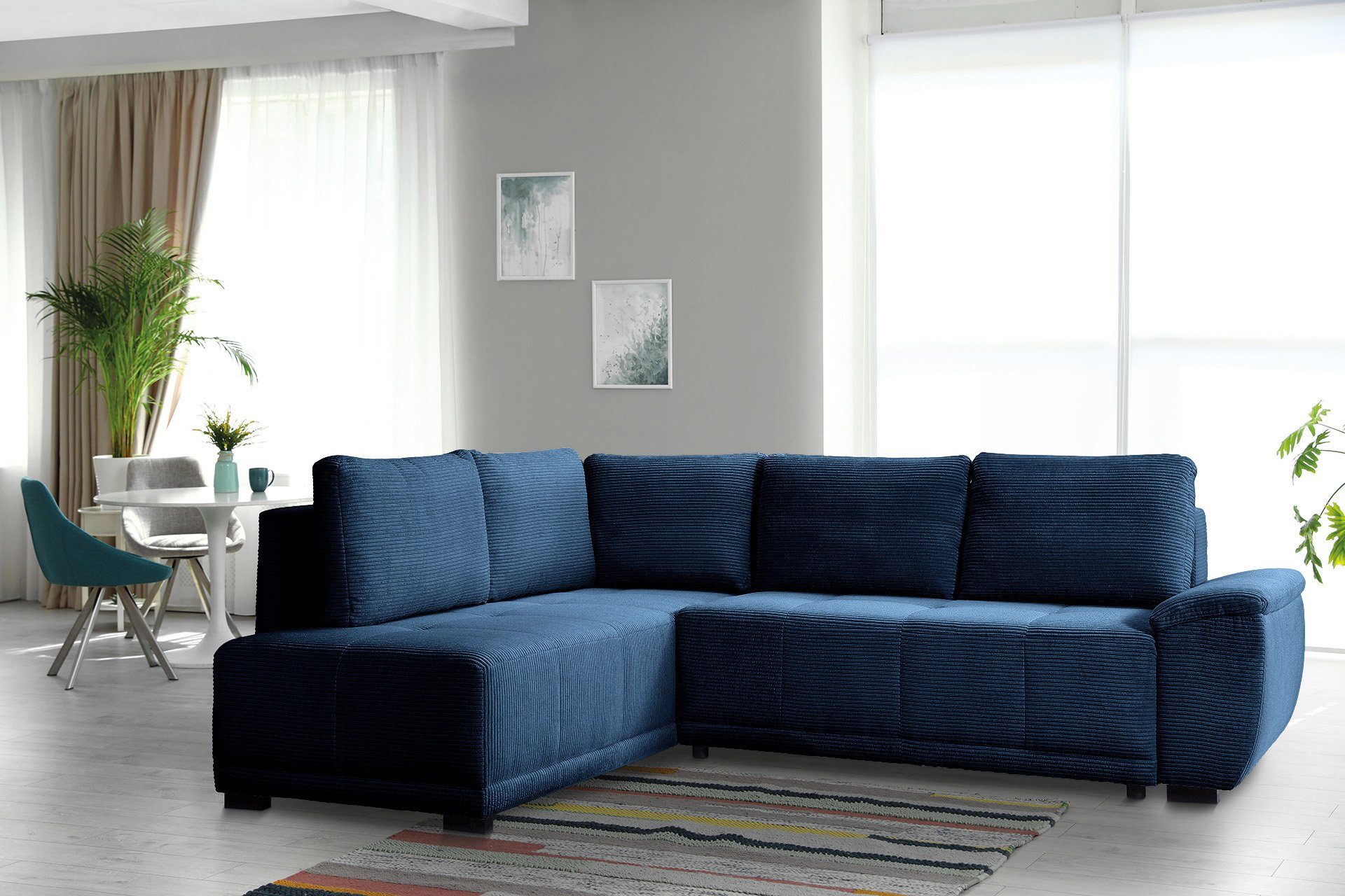 exxpo - sofa 5 Schlaffunktion Rückenkissen & fashion Ecksofa, inkl. mane Bettkasten, beidseitig