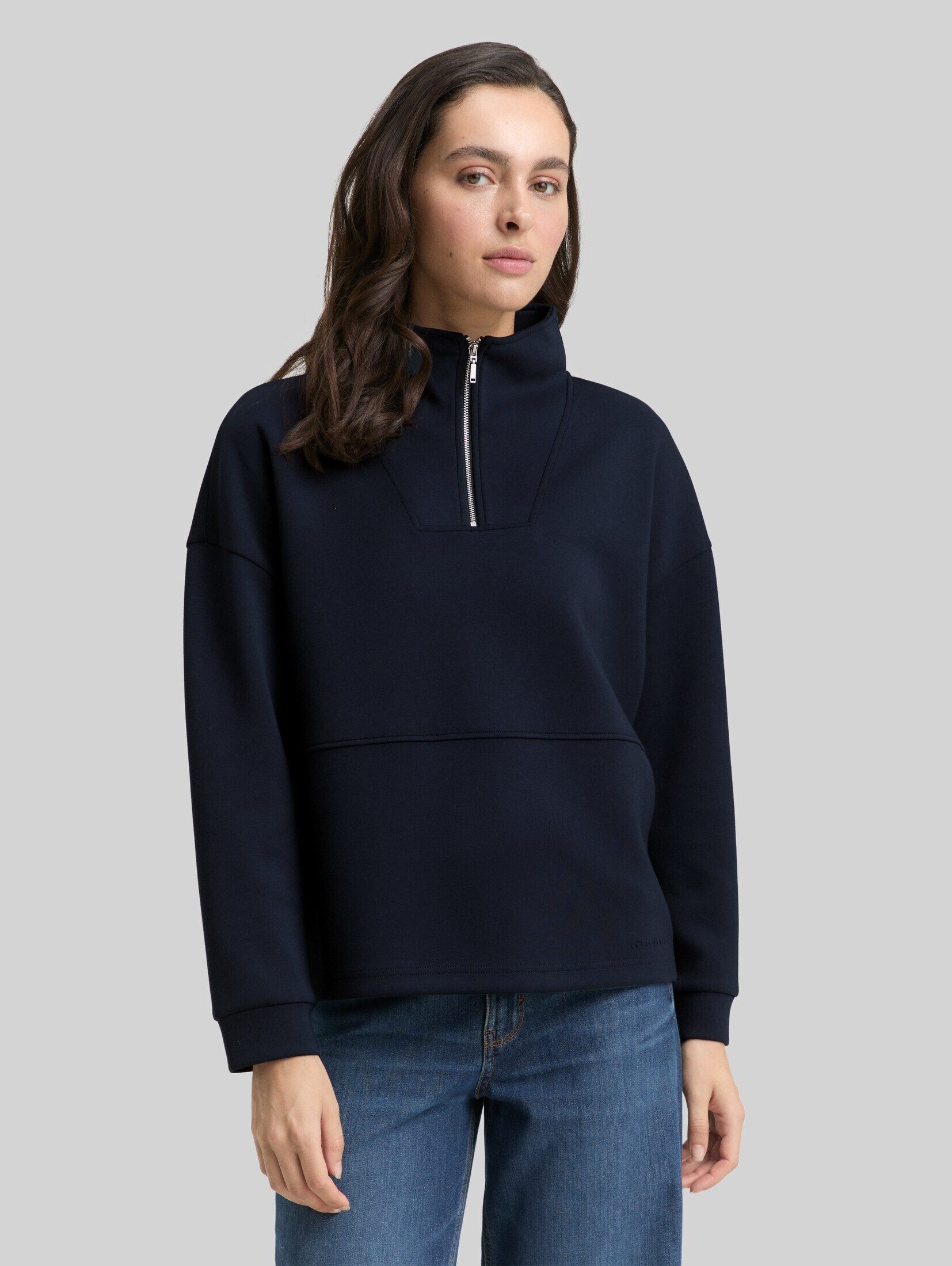 TOM TAILOR Sweatshirt Strick & Sweatshirts Scuba Troyer Sweatshirt