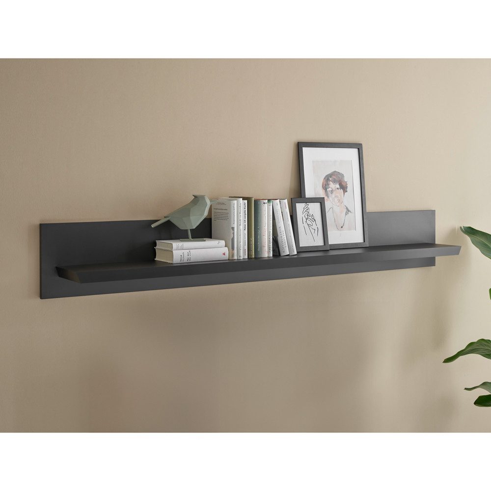 Lomadox Wandregal LORETA-61, 180 cm breit in schwarz matt