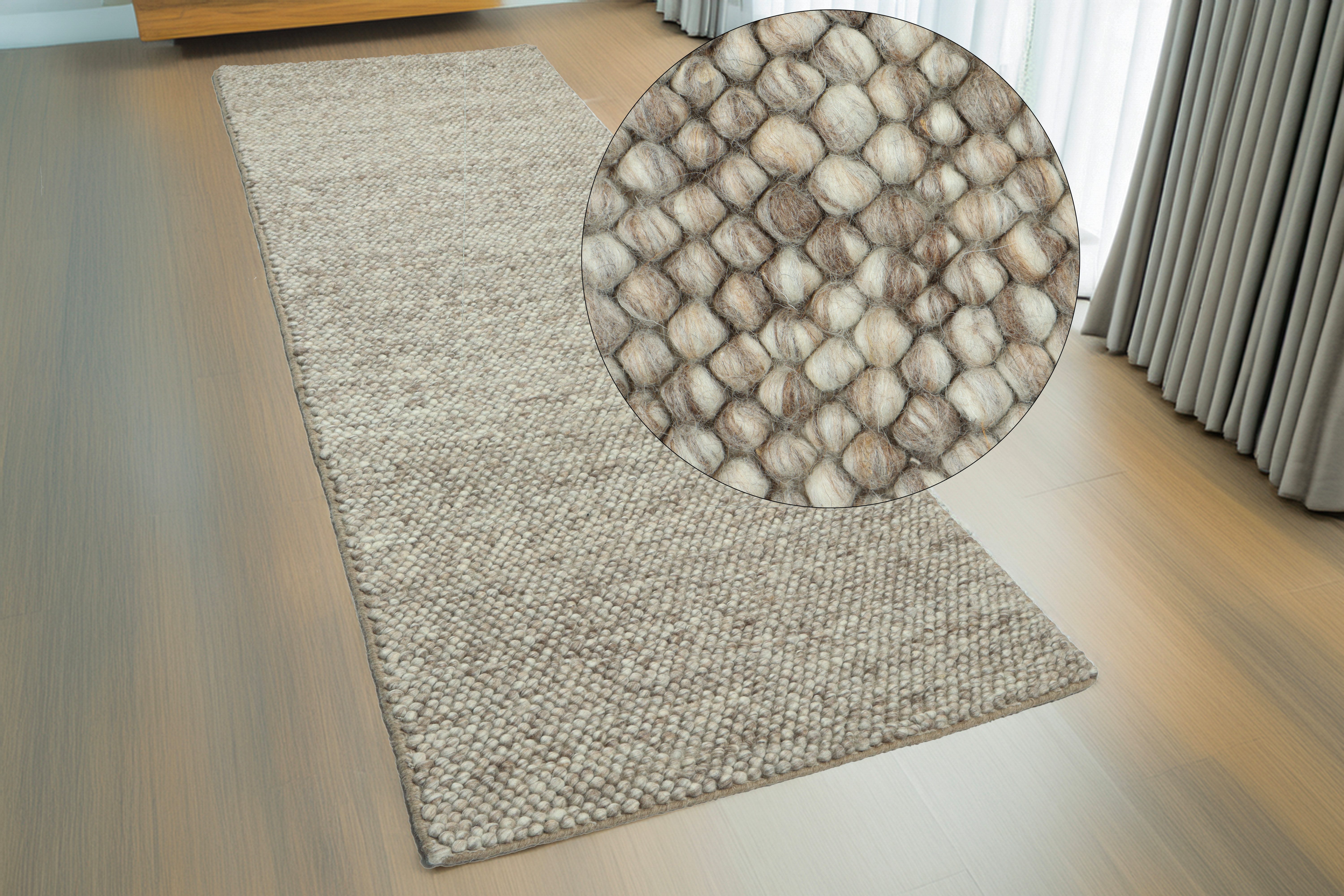 my home Läufer Wolly, handgewebt, Handweb Teppich, rechteckig, Höhe: 14 mm, günstig online kaufen