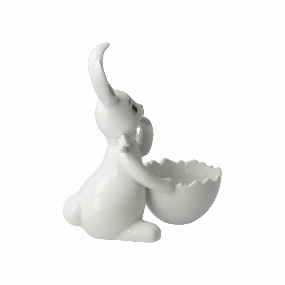 Goebel Osterfigur Hase mit Schale Snow White - Cute Girl