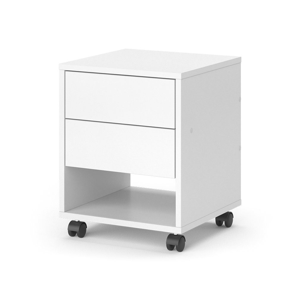 Vicco Rollcontainer Jons, Weiß, 37 x 37 cm mit 2 Schubladen günstig online kaufen