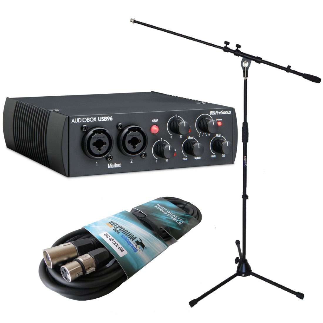 Presonus Audiobox USB 96 mit Kabel mit Ständer Digitales Aufnahmegerät