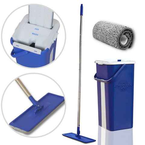 Starlyf Wischmopp Autoclean Mop Bodenwischer-Set, beutellos, selbstreinigendes Wischsystem, Doppelkammereimer, 2,7 Liter