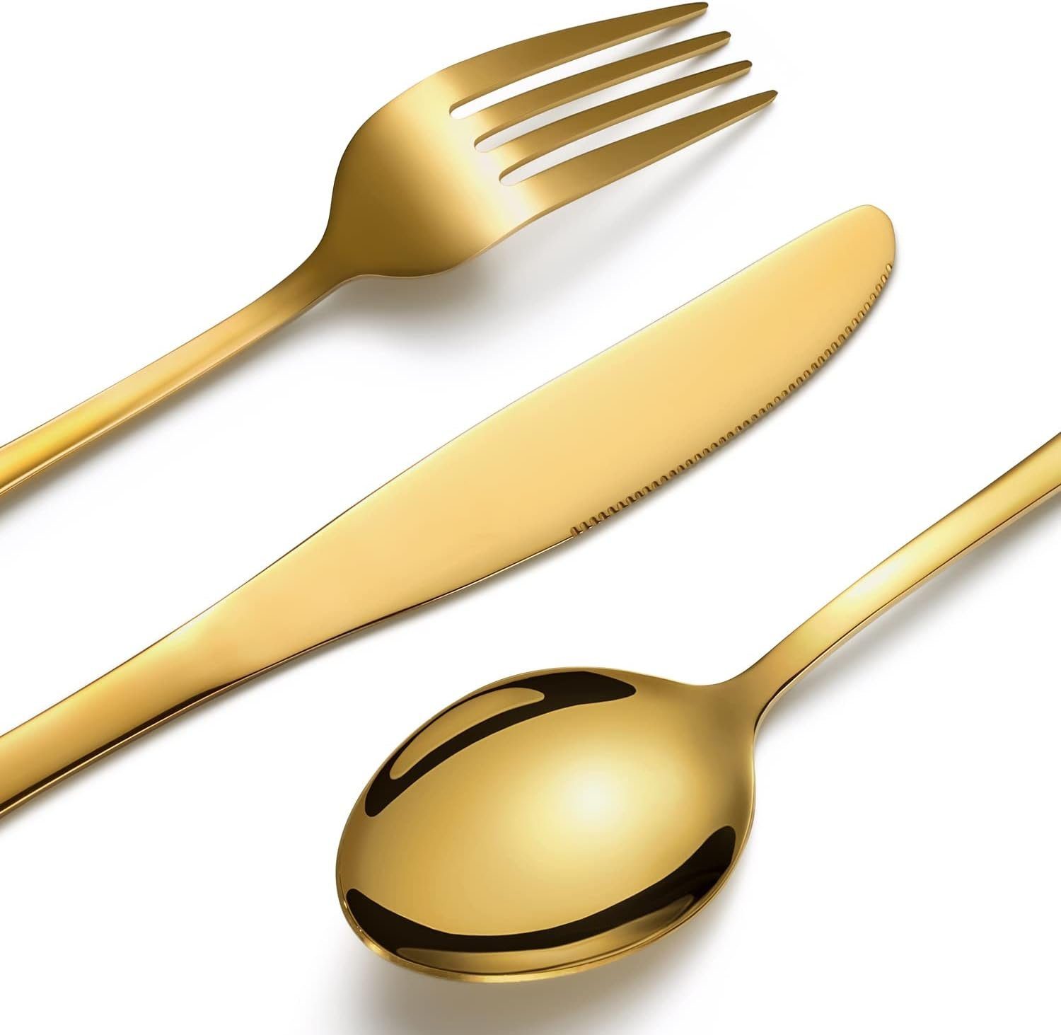 KingLux Besteck-Set 30tlg.Tafelbesteck Set mit Messer Gabel Löffel Spülmaschinenfest (30-tlg), 6 Personen, Edelstahl – Bild 4 von 5