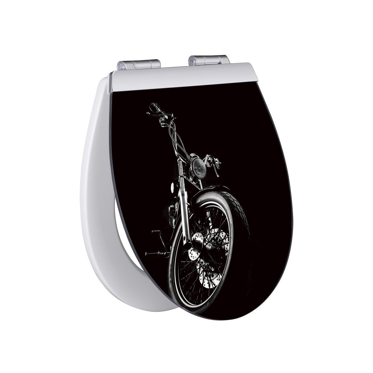 Primaster WC-Sitz Primaster WC-Sitz mit Absenkautomatik Motorrad, Abnehmbar Absenkautomatik Kunststoffscharniere