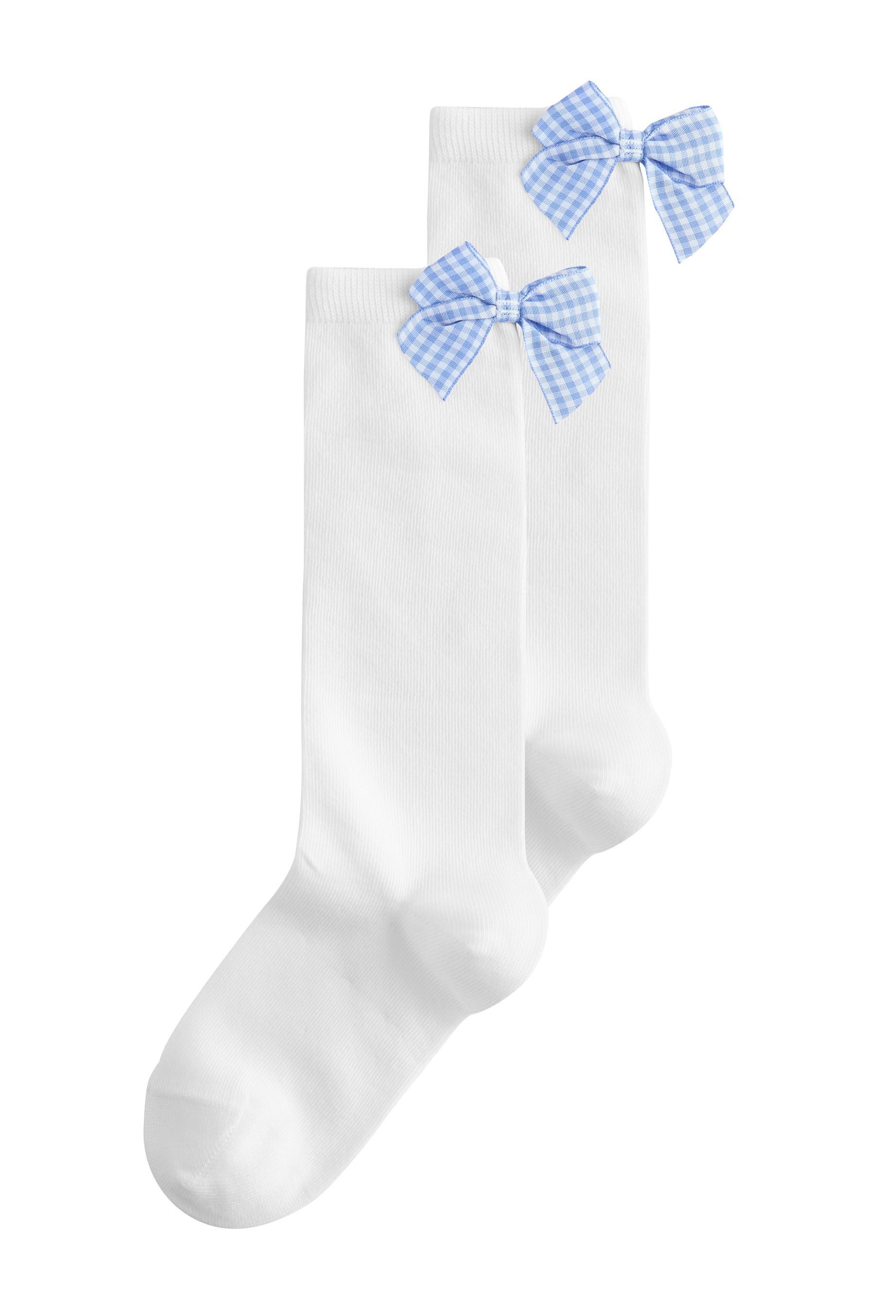 Next Kniestrümpfe Kniestrümpfe mit Schleife und Baumwollel, 2er-Pack (2-Paar)