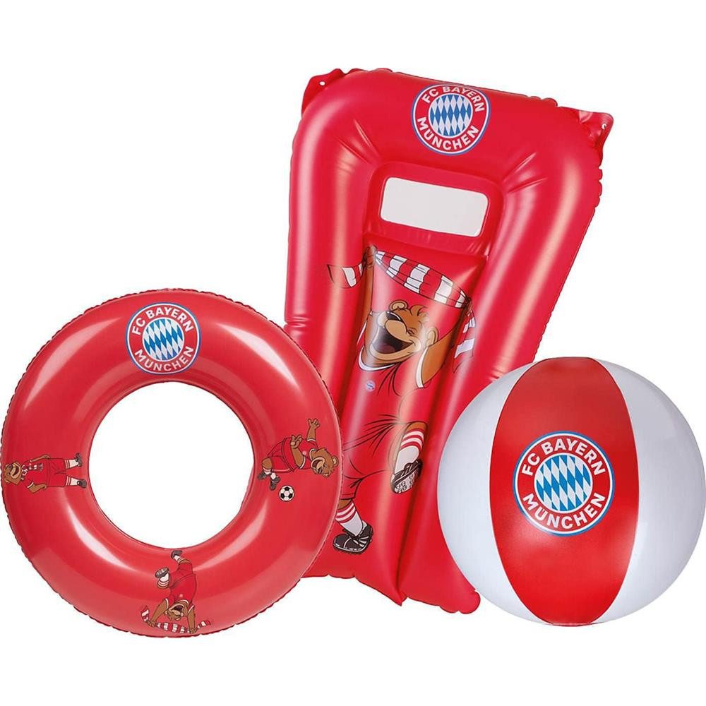 Happy People Luftmatratze FC Bayern Strandset, Strandball,Schwimmring, Kindermatratze