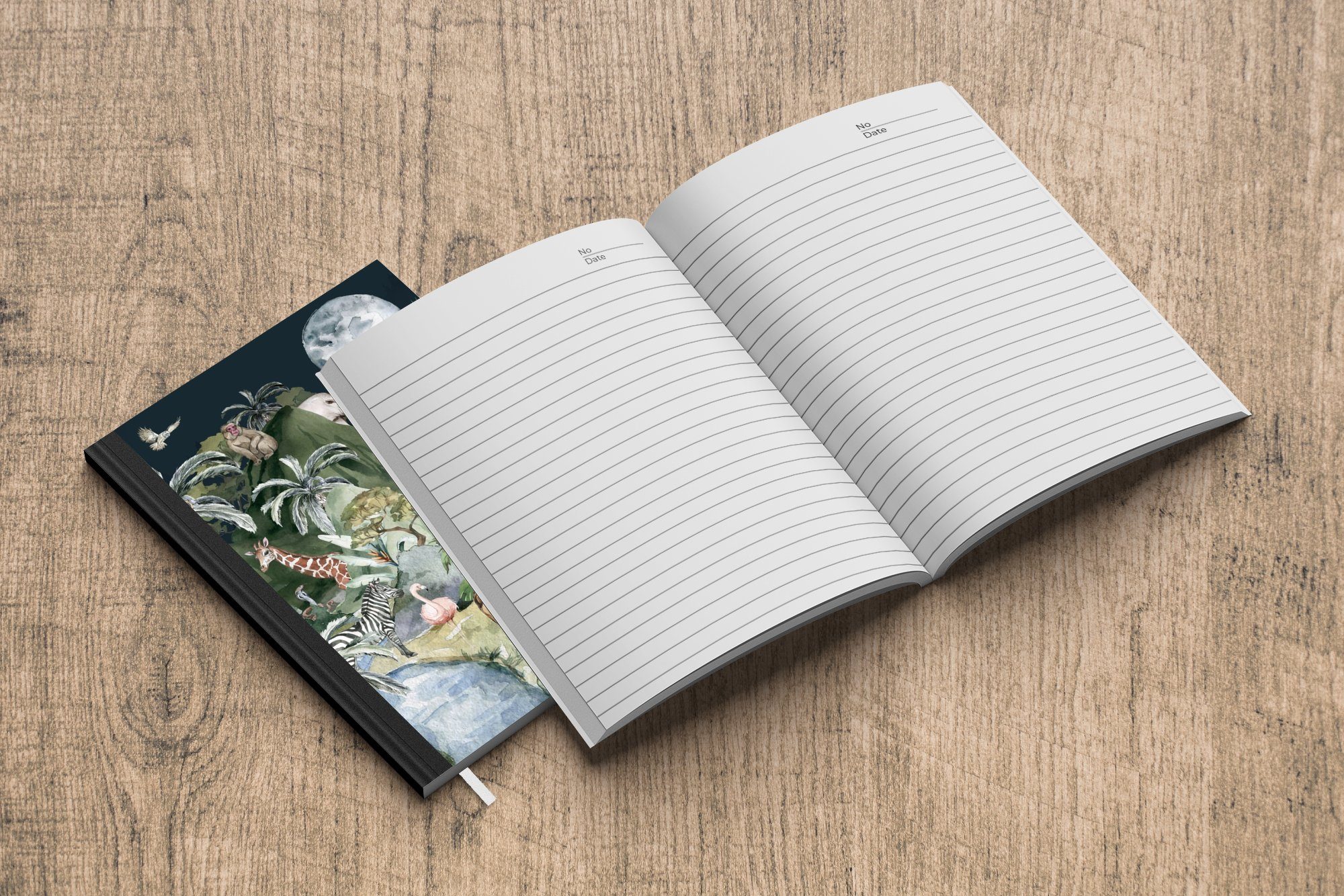 Tagebuch, Seiten, Dschungel MuchoWow Natur - - Notizheft, - 98 Merkzettel, Notizbuch Pflanzen, A5, Kinder Tiere - Journal, Haushaltsbuch