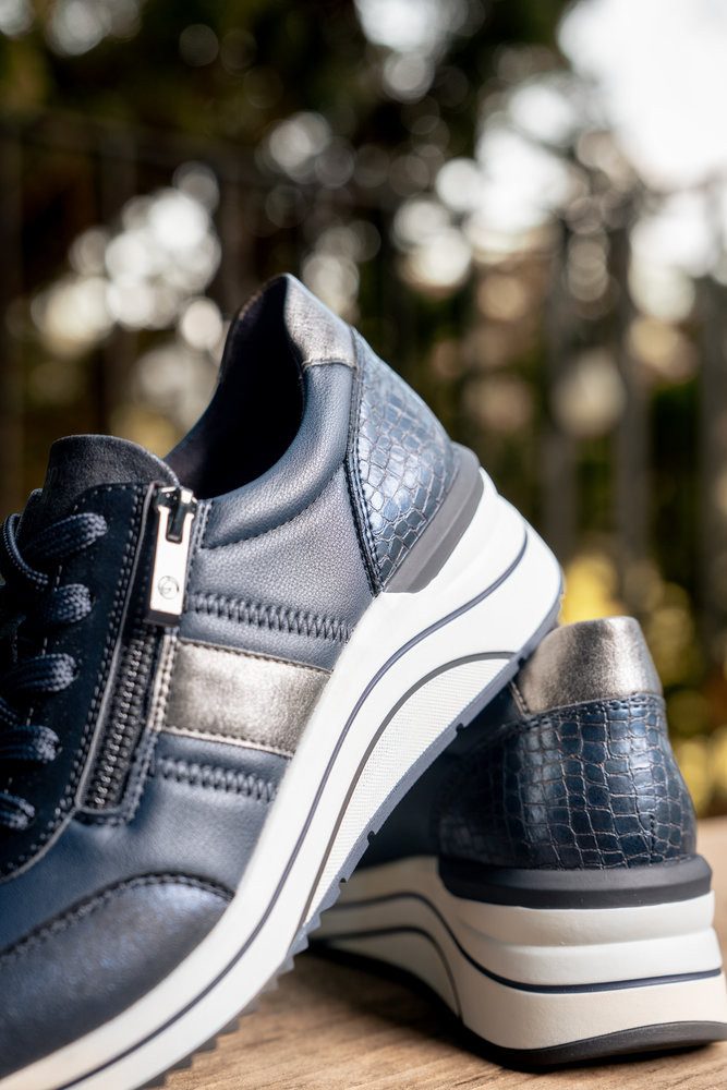 Remonte Keilsneaker Halbschuh, Freizeitschuh, Schnürer mit praktischem Außenreißverschluss
