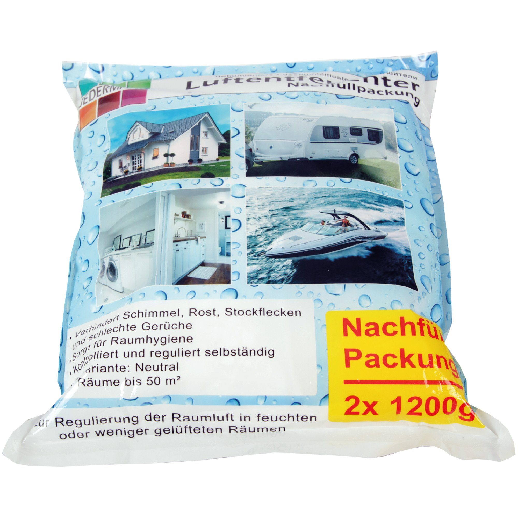 Bestlivings Granulat-Luftentfeuchter Nachfüllpackungen 2x 1200g, für 50 m³ günstig online kaufen