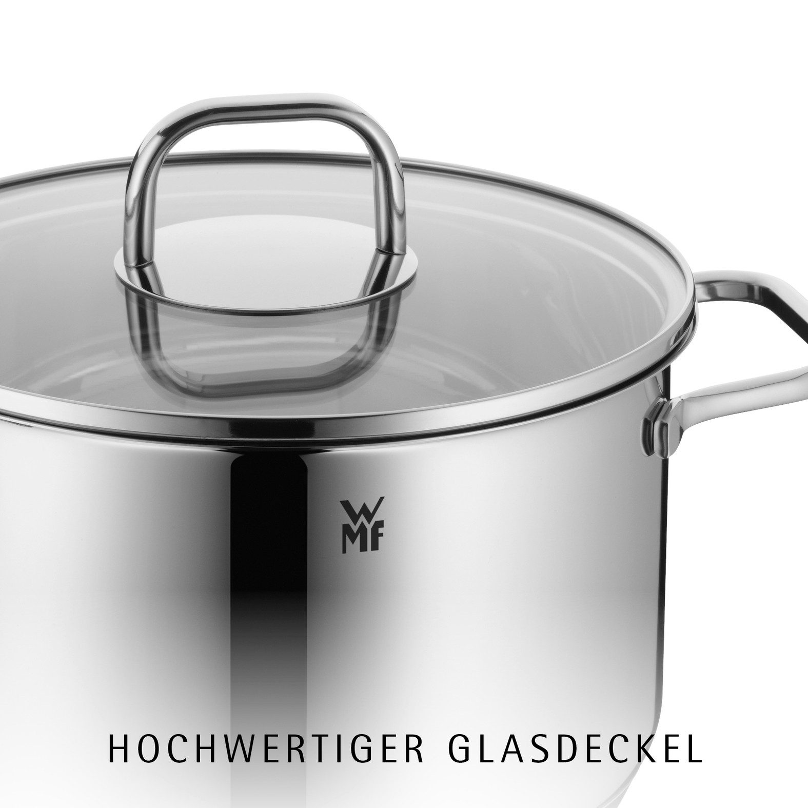 WMF Topf-Set Inspiration Induktion, Kochtopf Set mit Glasdeckel, Cromargan® Edelstahl Rostfrei 18/10 (Set, 9-tlg., Bratentopf Ø 20cm, 3x Fleischtopf Ø 16/20/24cm, Stielkasserolle Ø 16cm), für alle Herdarten geeignet, unbeschichtet