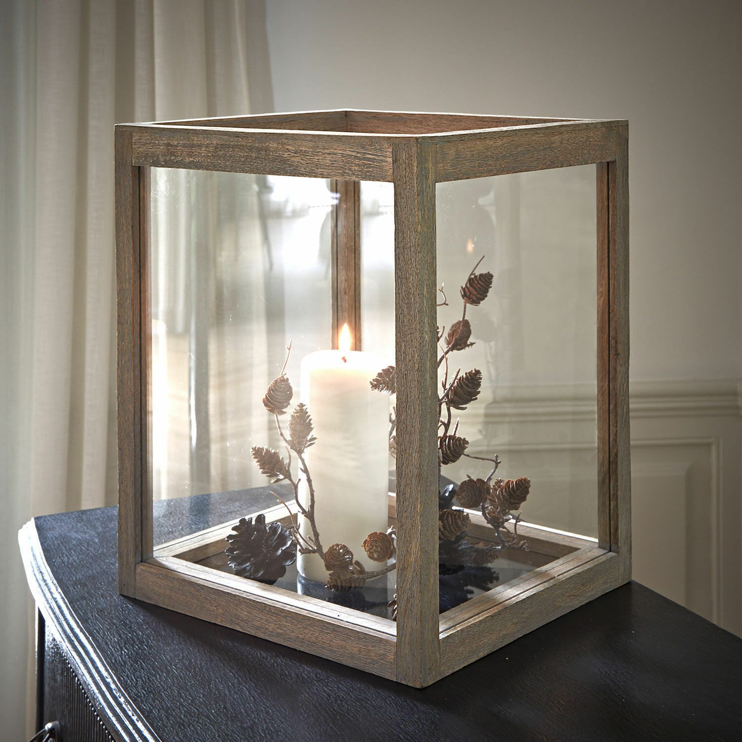 Mirabeau Windlicht Windlicht Solvik antikgrau/klar (kein Set, kein Set)