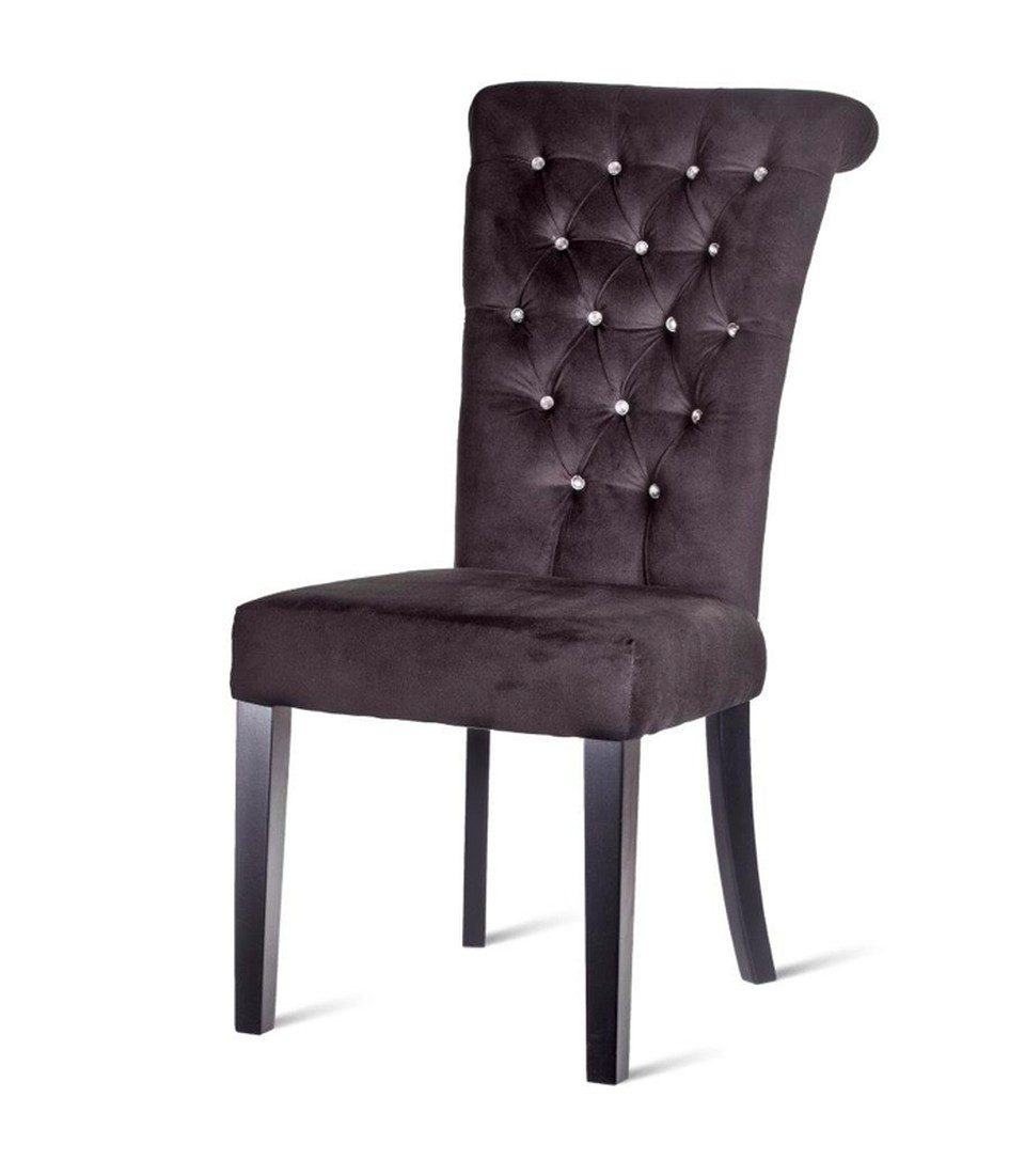 Xlmoebel Esszimmerstuhl Chesterfield Lehnstuhl Polster Holz Sessel Club Luxus Stoff (1 St), Made in Europa