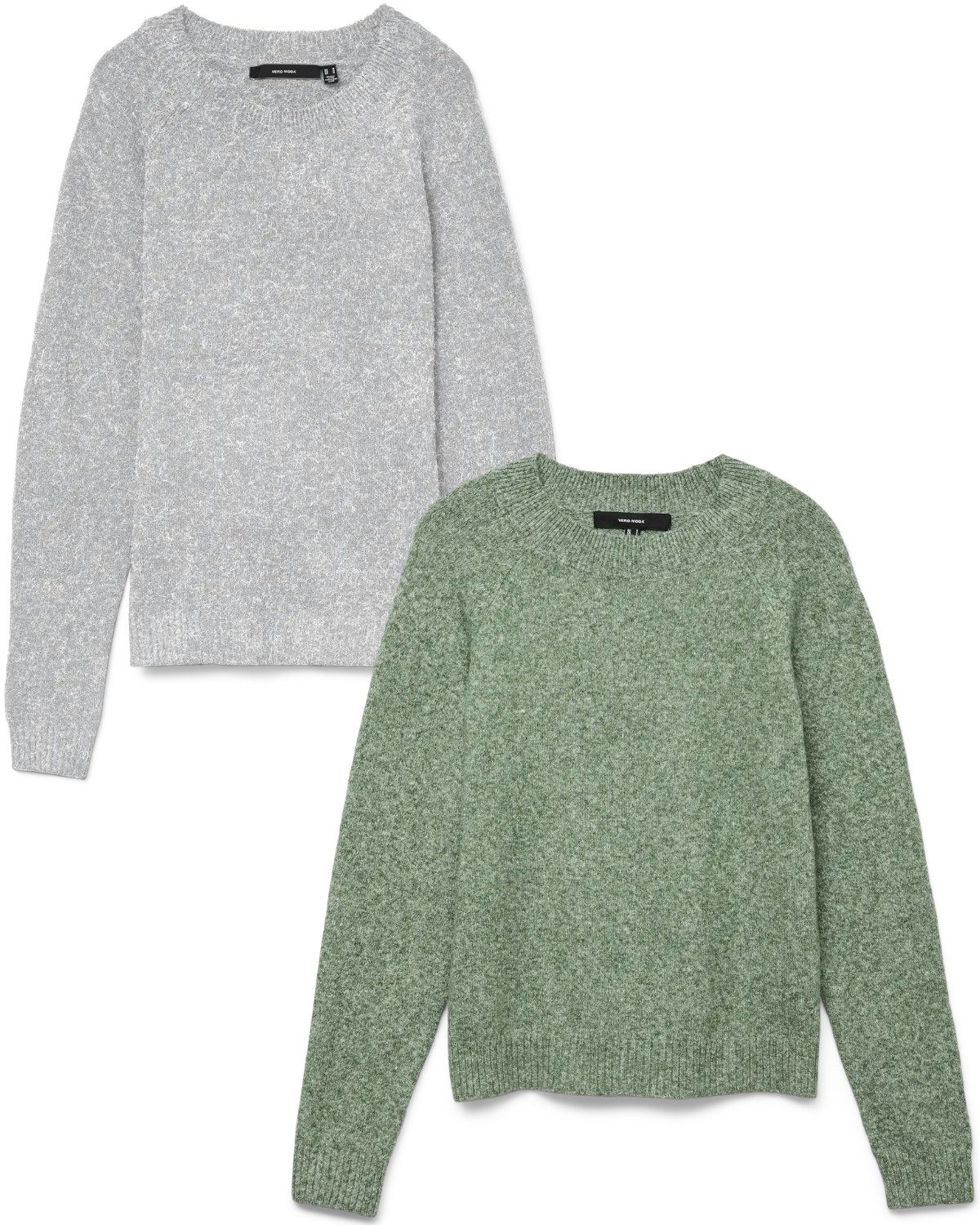 Vero Moda Rundhalspullover (2er-Set) Feinstrick Pullover basic unifarben fü günstig online kaufen