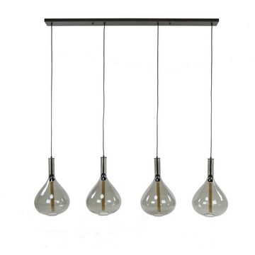 Vintagehaus Pendelleuchte Hängelampe Industrial Retro 4er Black Drops Rauchglas, ohne Leuchtmittel