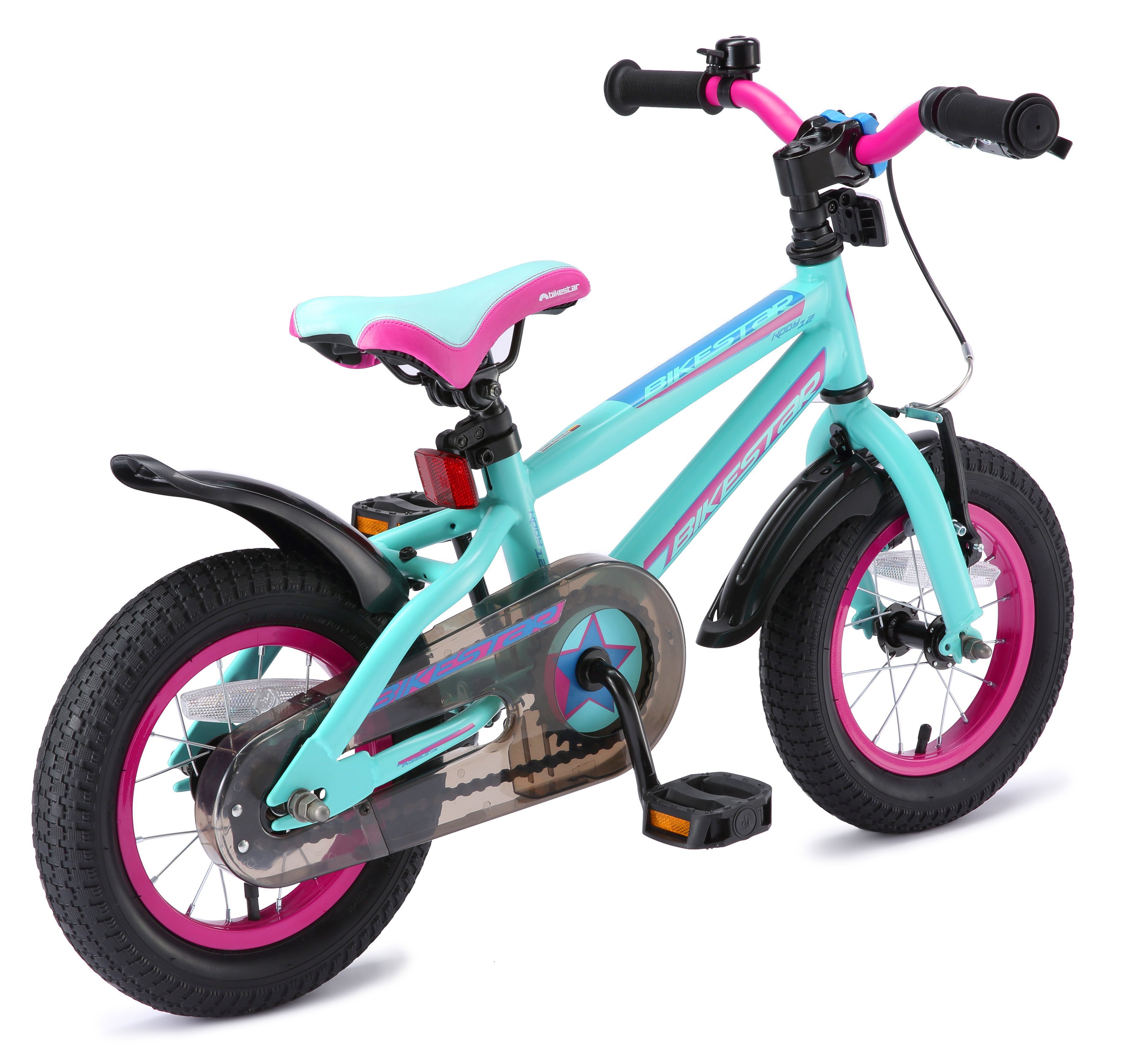 Bikestar Kinderfahrrad Urban Jungle, 12 Zoll, ab 82 cm, 3 - 5 Jahre, Jungen, Mädchen, 1 Gang, Handbremse, Rücktrittbremse, Kettenschutz, Höhenverstellbar
