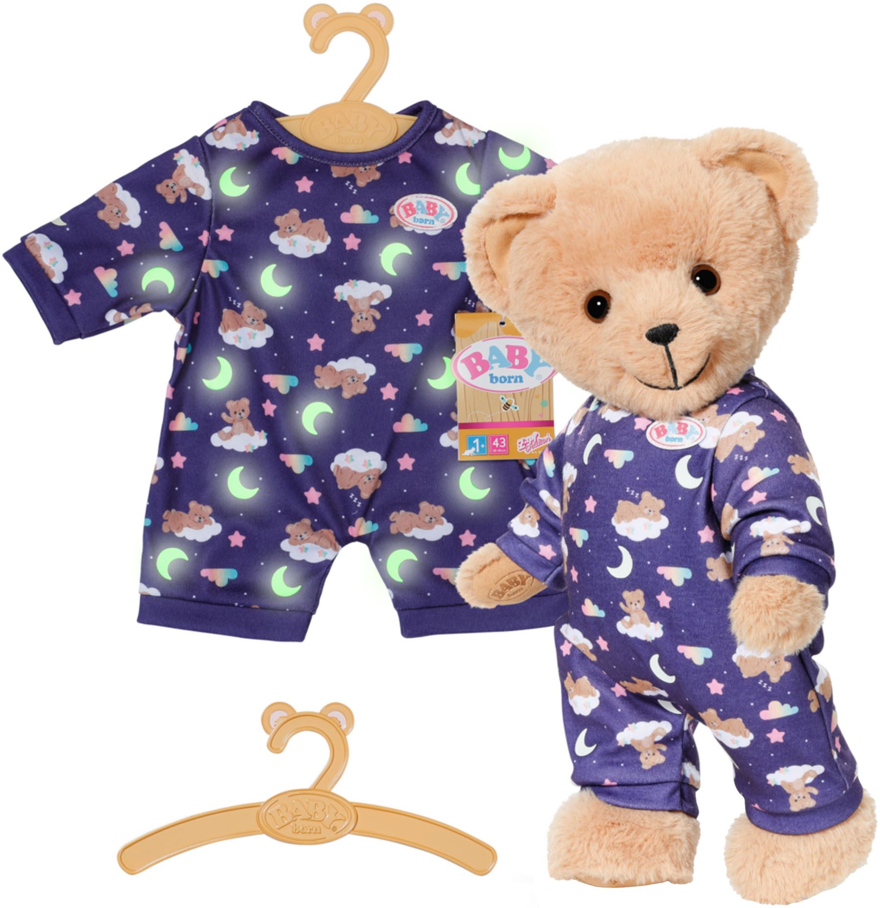 Baby Born Puppenkleidung Teddy Schlafanzug Glow günstig online kaufen