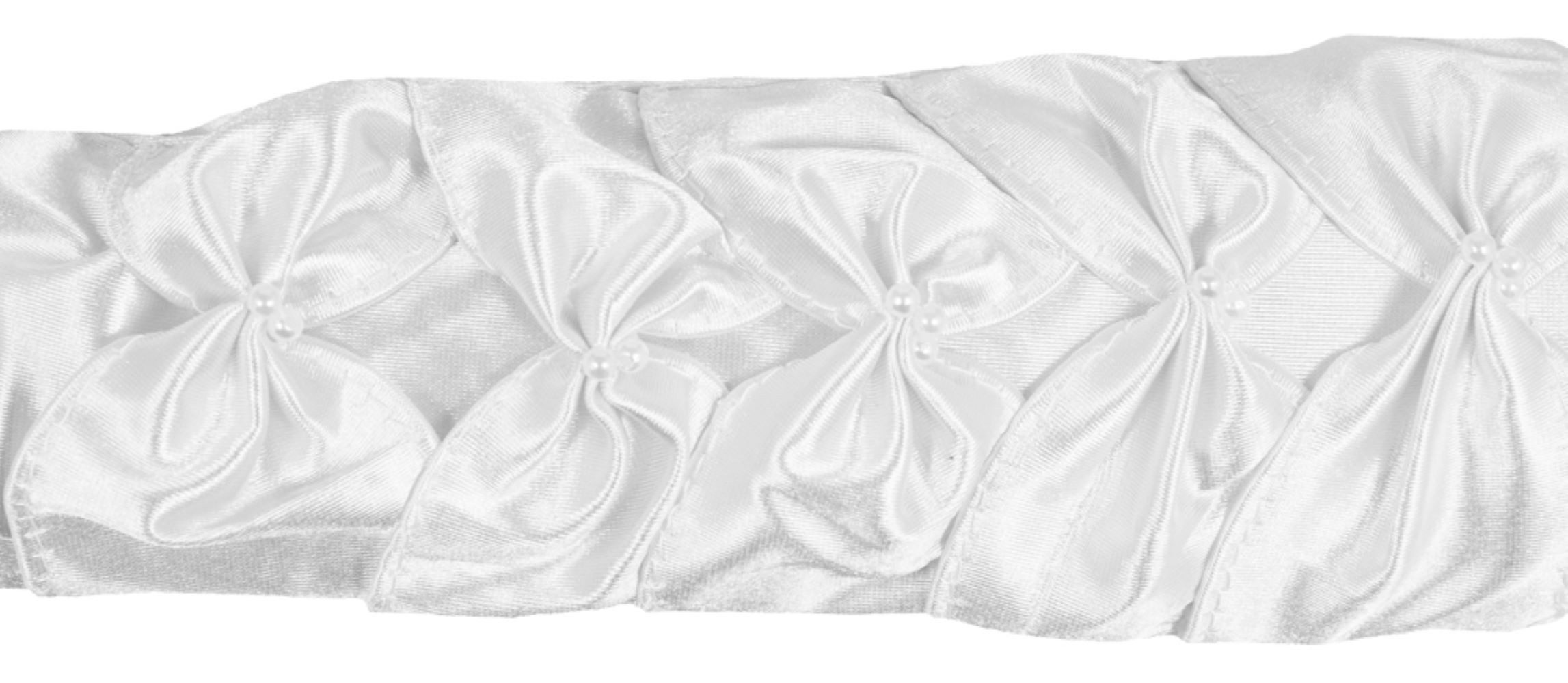 Das Kostümland Kostüm Prinzessin Handschuhe mit Raffung und Perlen - Wei günstig online kaufen