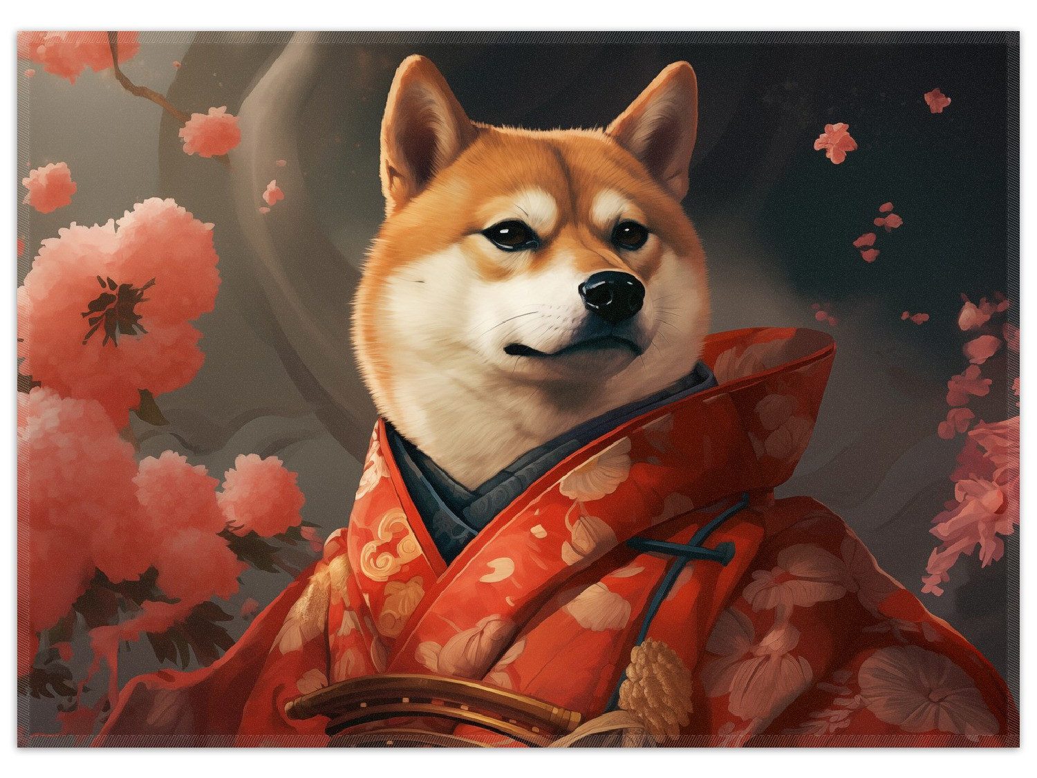 Wallario Teppich Samurai Shiba, rechteckig, rutschfest