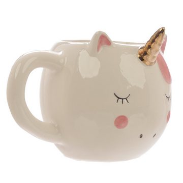 Puckator Cappuccinotasse Einhorn Tasse Enchanted Rainbows 3D Kawaii, 100% Keramik