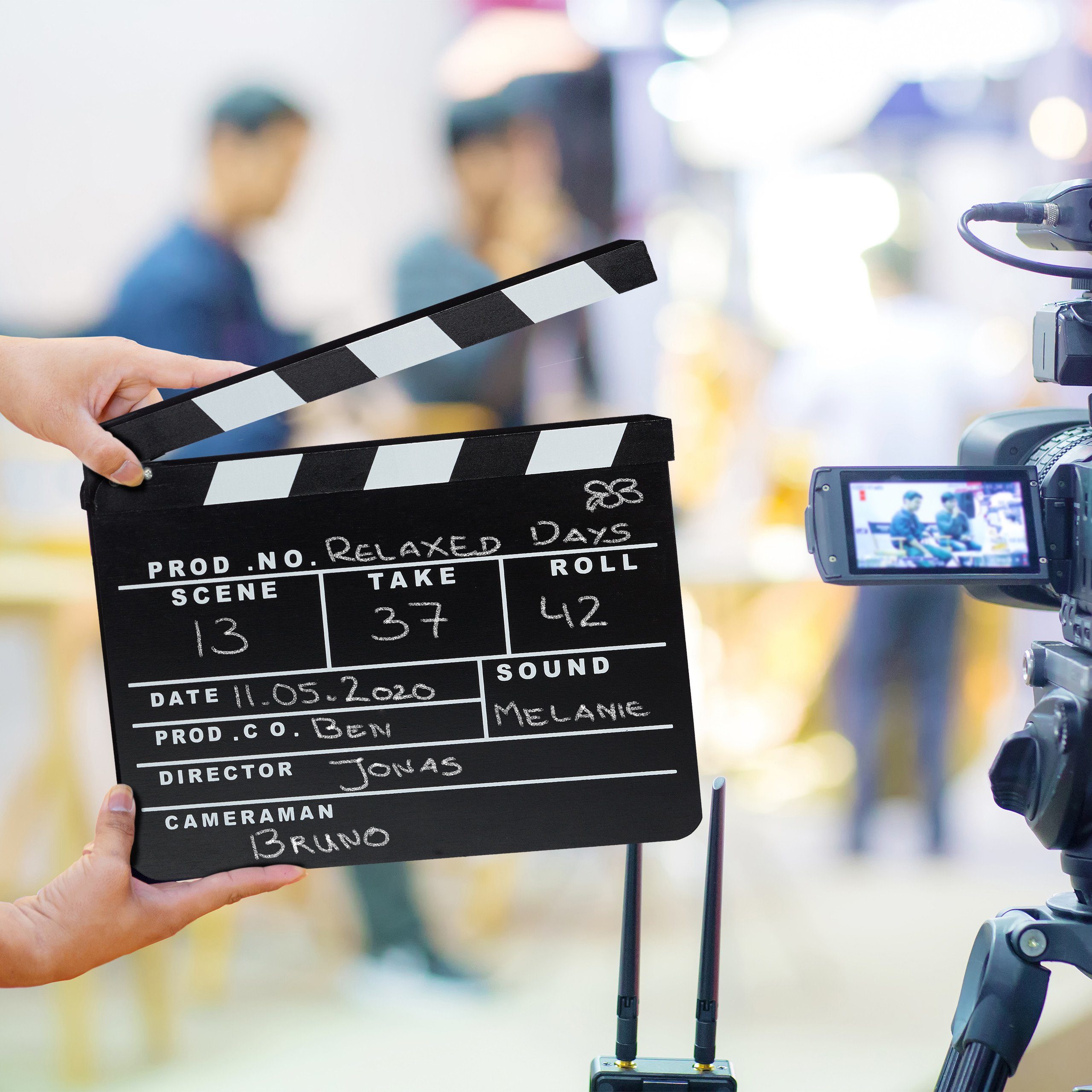 relaxdays Filmklappe 2x Filmklappe schwarz – Bild 5 von 5