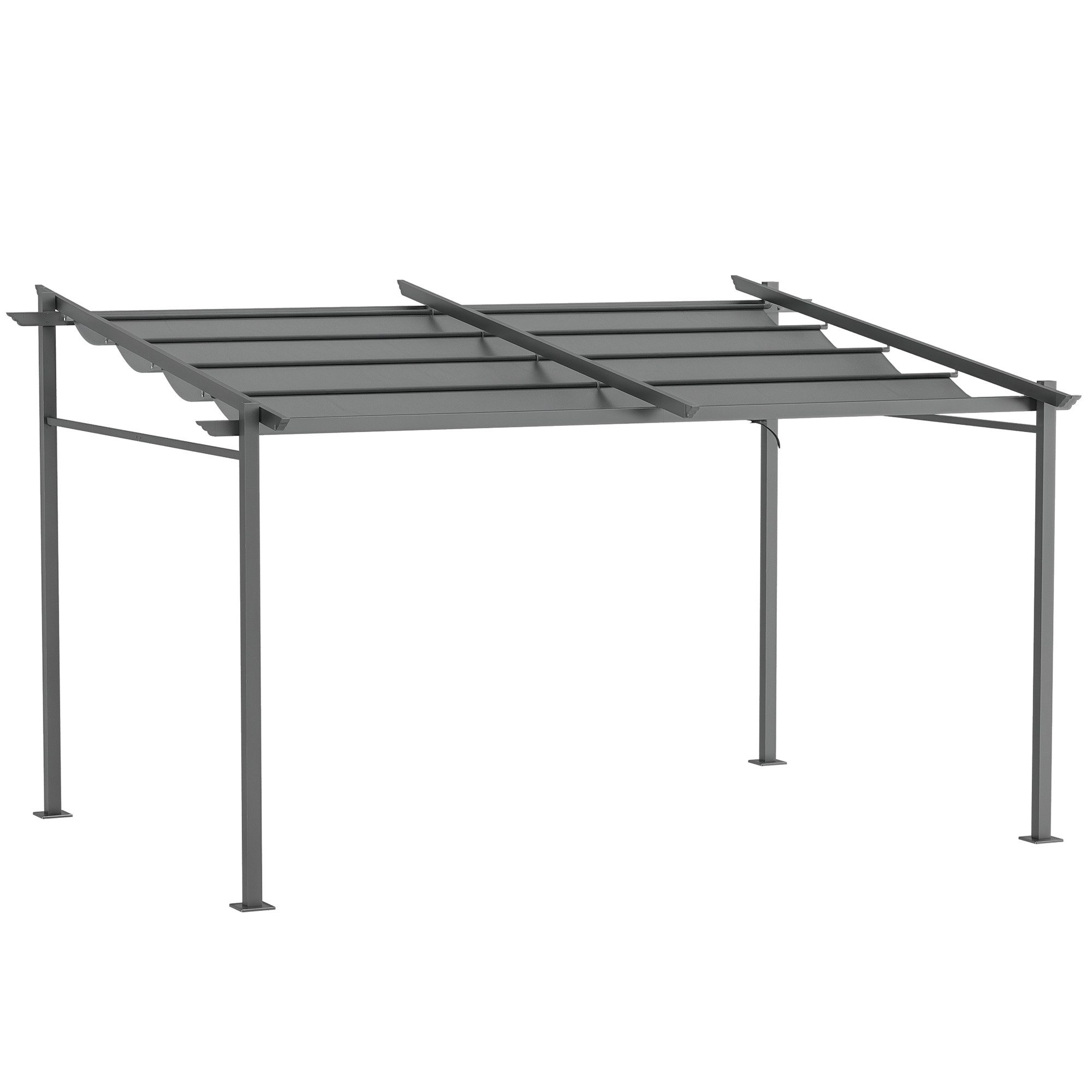 Outsunny Pergola aus Aluminium, Wandmontage, mit Verstellbares Dach, (Terra günstig online kaufen