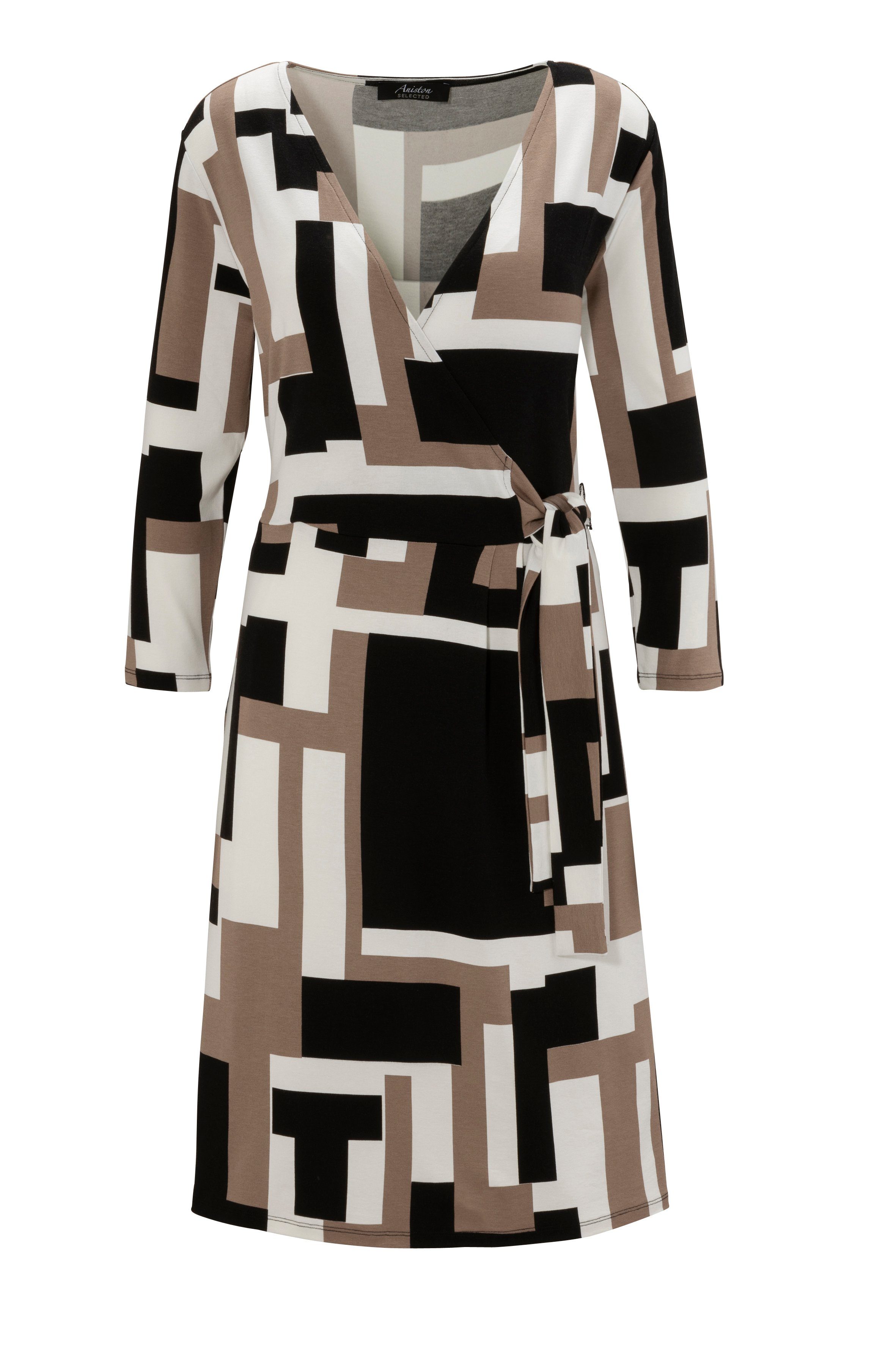 - Druck grafischem Jerseykleid mit Aniston SELECTED NEUE KOLLEKTION