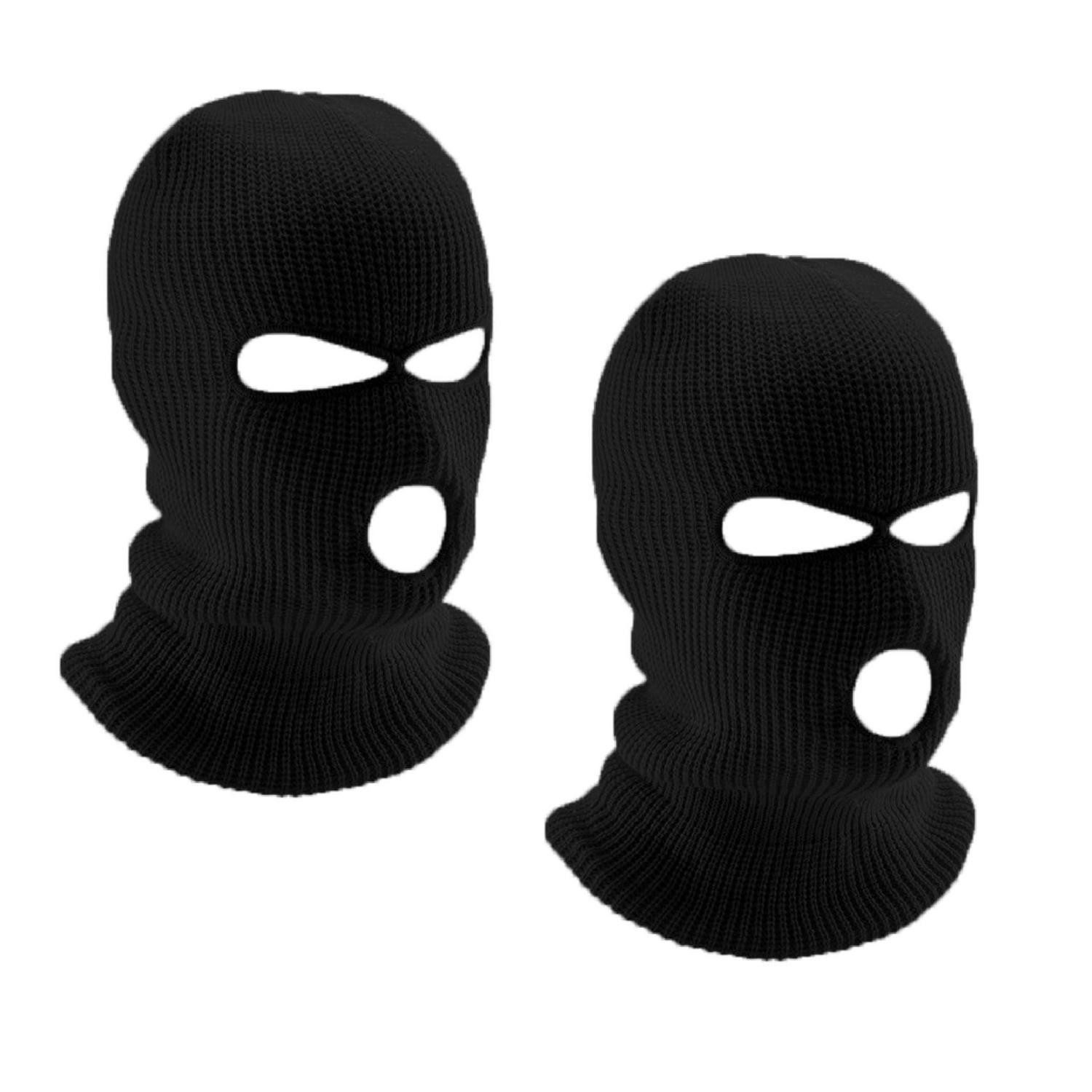 LuxusKollektion Sturmhaube Balaclava Sturmmaske 3 Loch Sturmhaube Einheitsgröße Schwarz Schwarz
